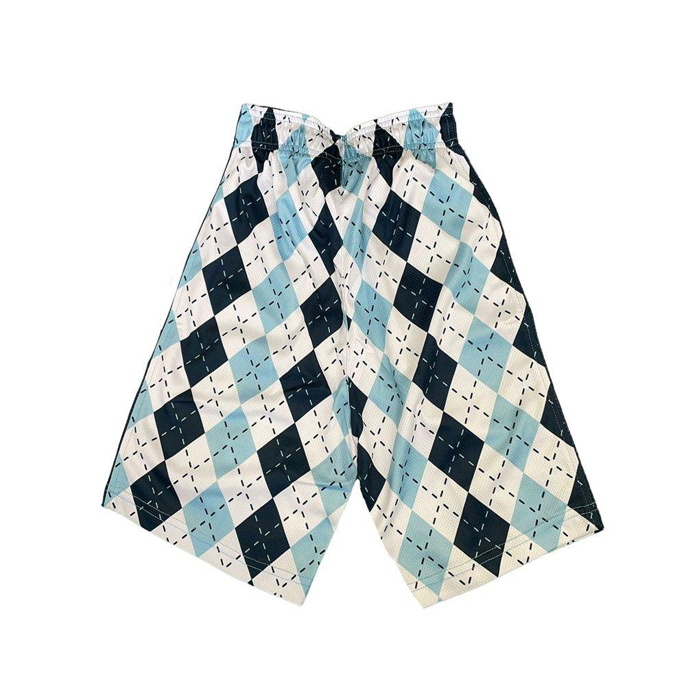 Flow Society Blue & White Argyle Big Boys' Attack Shorts