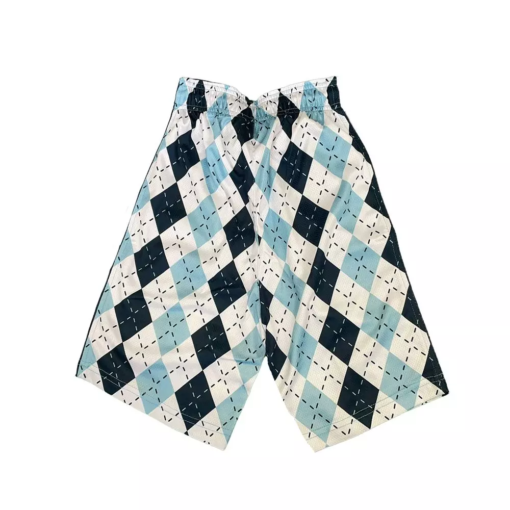 Flow Society Big Boys' Blue & White Argyle Attack Shorts - BLUE/WHITE