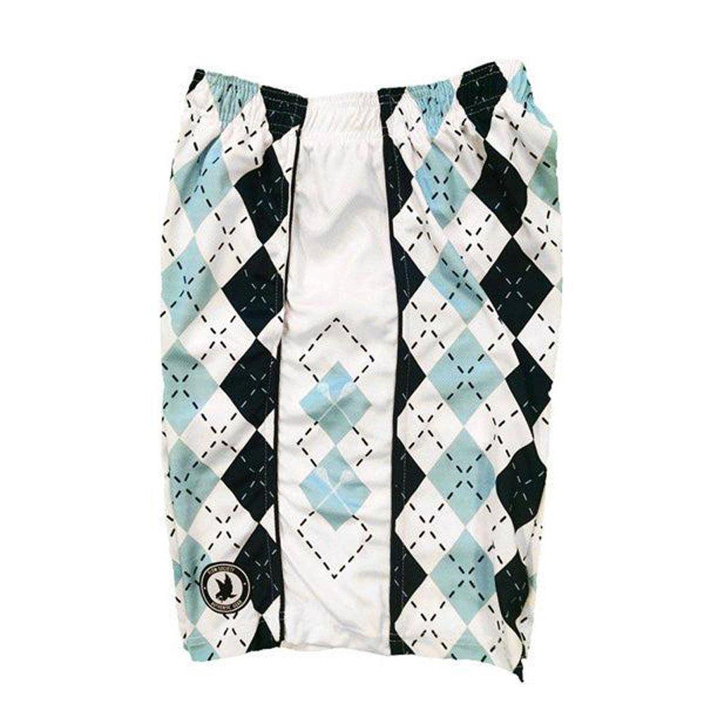 Flow Society Blue & White Argyle Big Boys' Attack Shorts