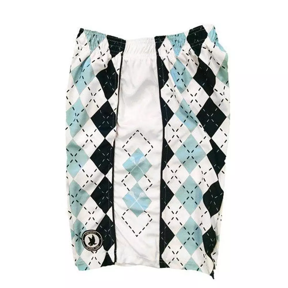 Flow Society Big Boys' Blue & White Argyle Attack Shorts - BLUE/WHITE