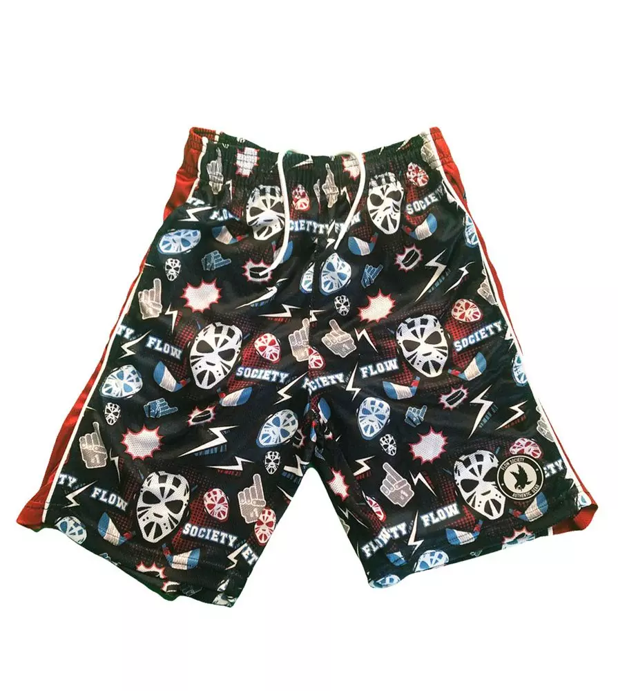 Flow Society Big Boys' Black Hat Trick Attack Shorts - Black - BLACK