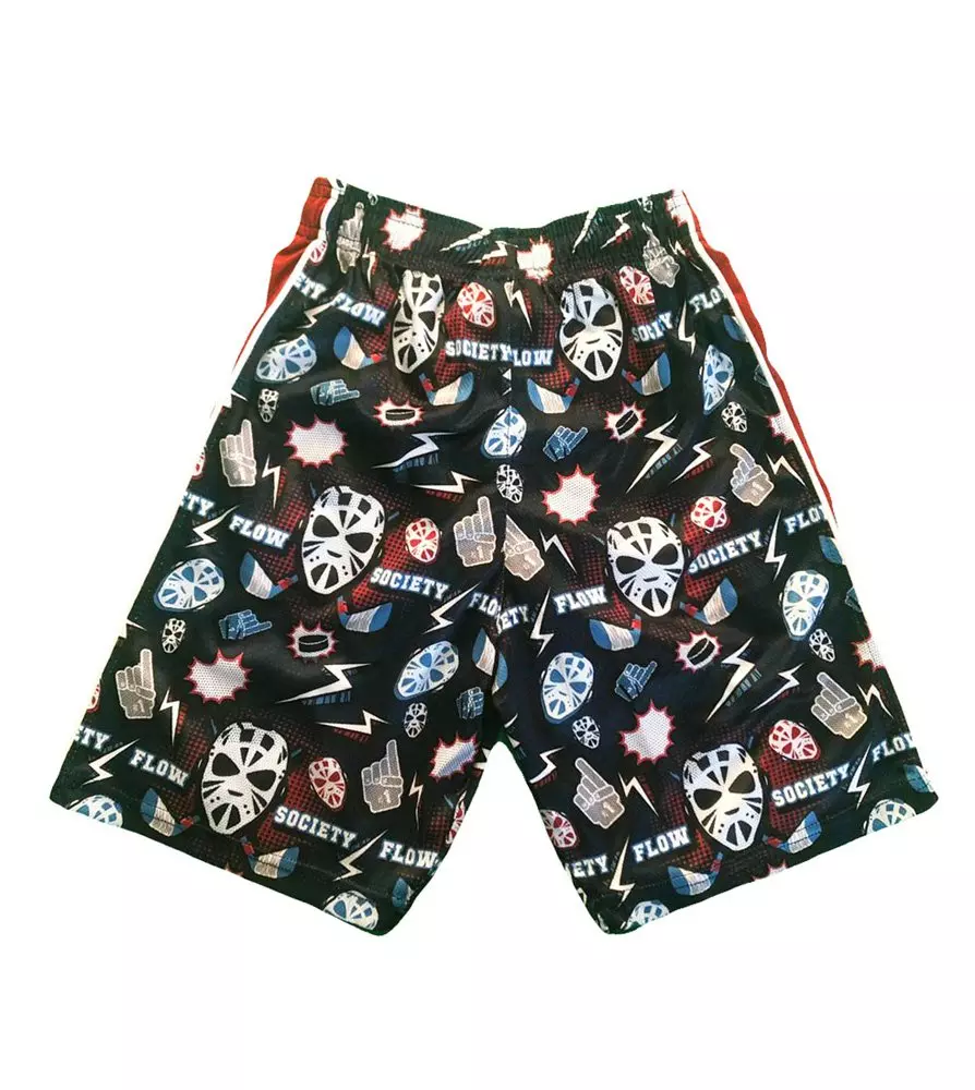 Flow Society Big Boys' Black Hat Trick Attack Shorts -Black - BLACK