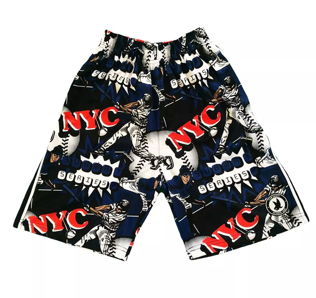 Flow Society Big Boys' NYC Baseball Attack Shorts - Navy - NAVY