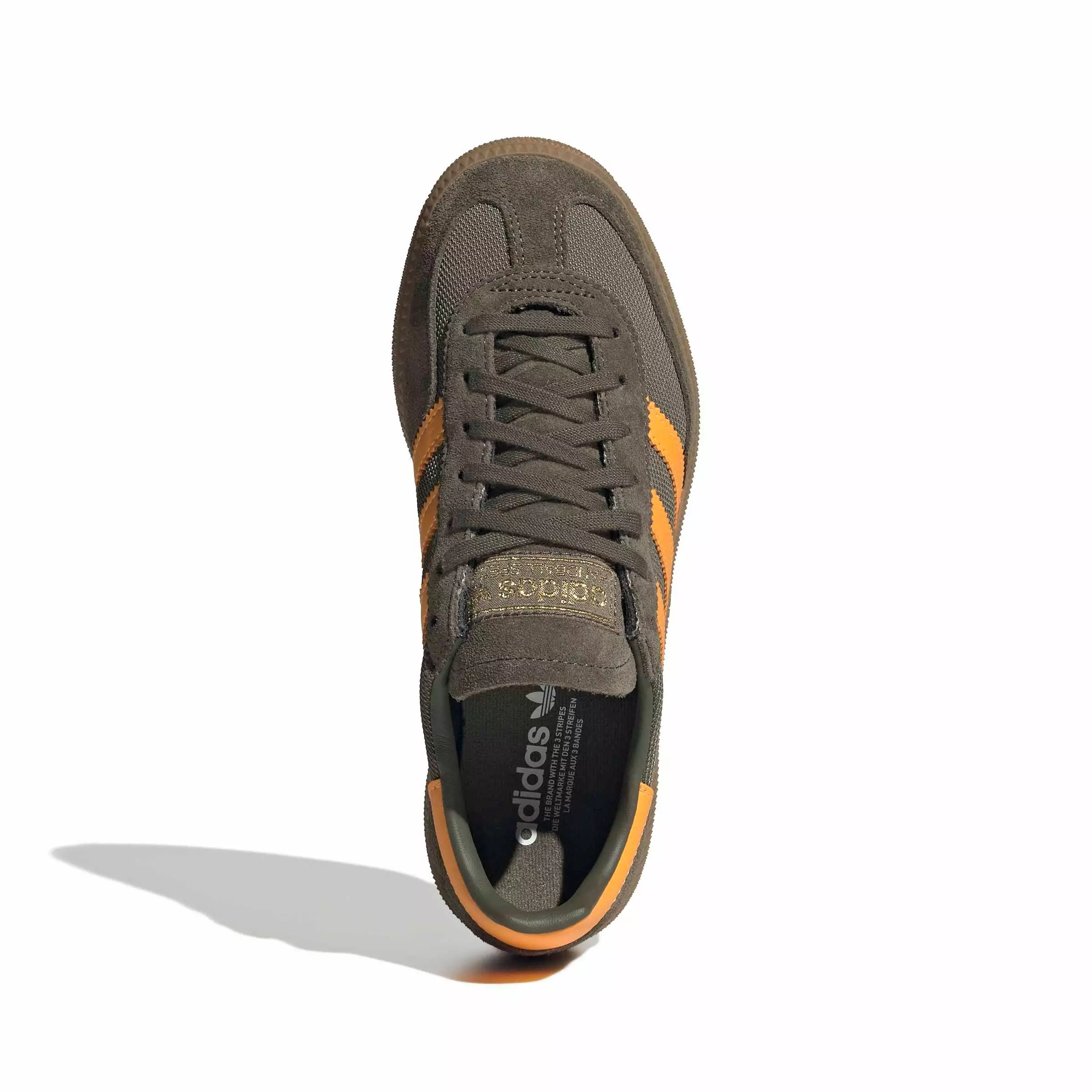 adidas Originals Handball Spezial "Olive Strata/Pure Tangerine/Gum 4" Grade School Boys' Shoe - OLIVE/TANGERINE/GUM