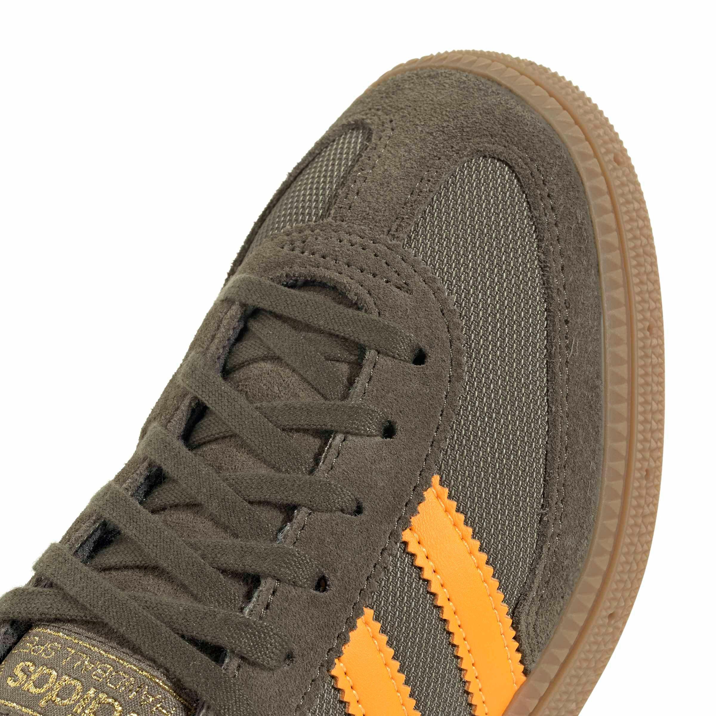 adidas Originals Handball Spezial "Olive Strata/Pure Tangerine/Gum 4" Grade School Boys' Shoe - OLIVE/TANGERINE/GUM Thumbnail View 7