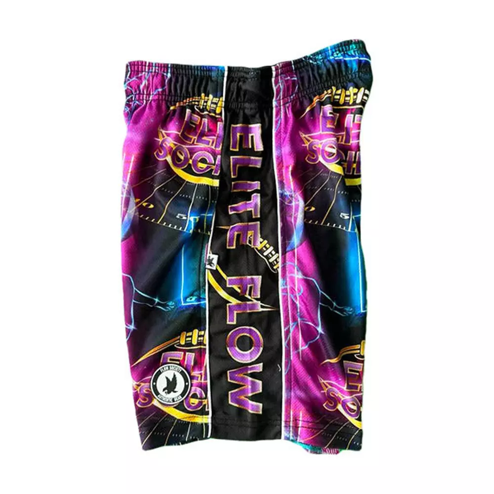 Flow Society Big Boys' Elite Football Shorts - Black/Neon Purple - BLACK/NEON PURPLE