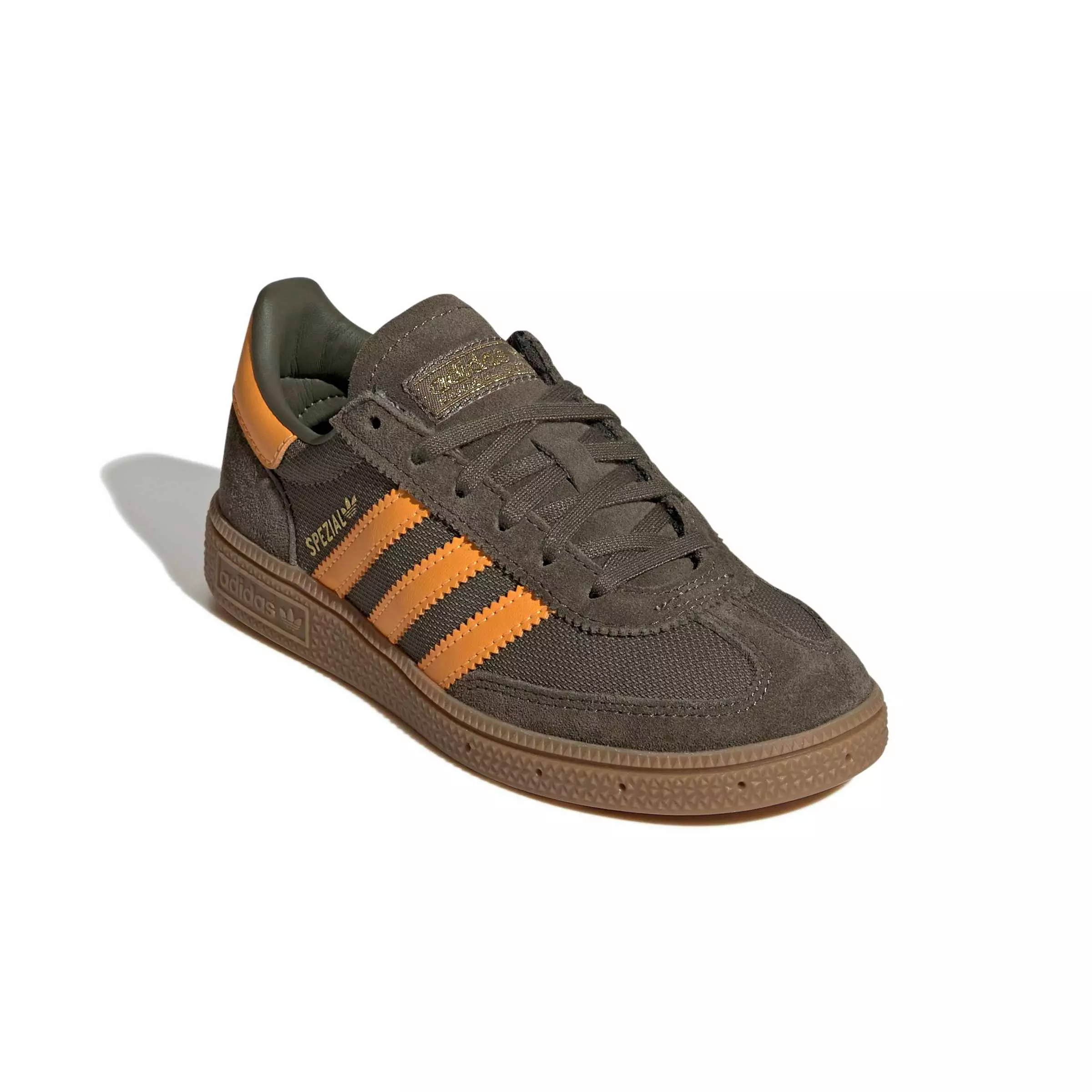 adidas Originals Handball Spezial "Olive Strata/Pure Tangerine/Gum Preschool Boys' Shoe - OLIVE/TANGERINE/GUM