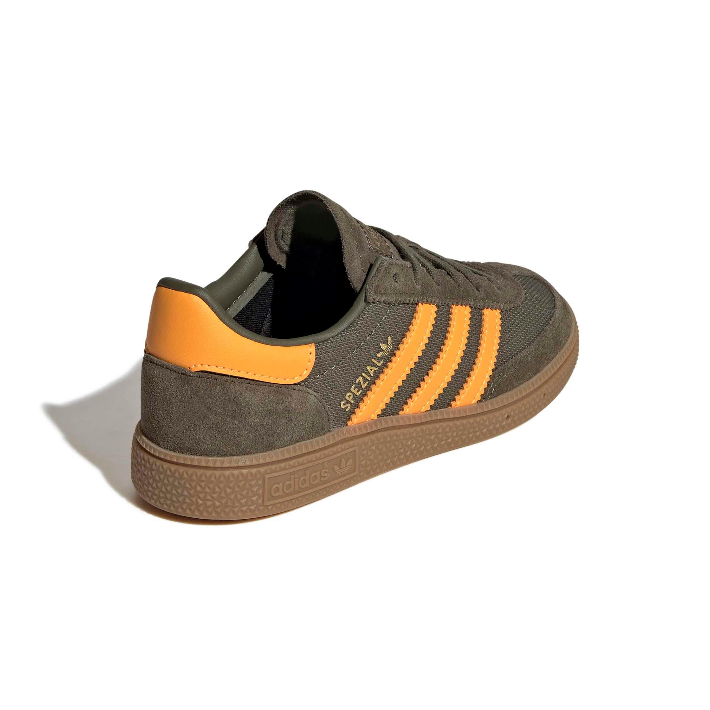 adidas Originals Handball Spezial "Olive Strata/Pure Tangerine/Gum Preschool Boys' Shoe - OLIVE/TANGERINE/GUM Thumbnail View 4