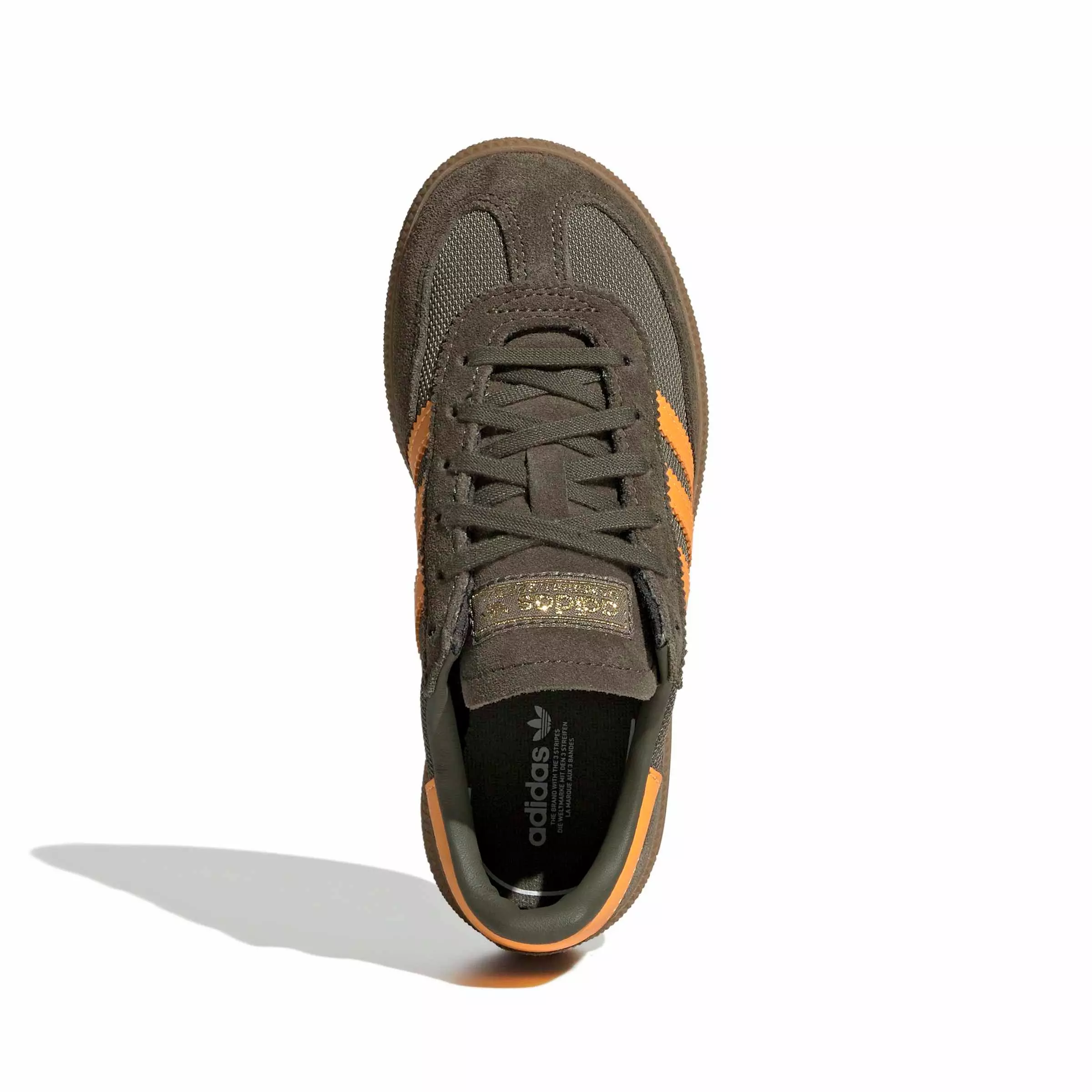 adidas Originals Handball Spezial "Olive Strata/Pure Tangerine/Gum Preschool Boys' Shoe - OLIVE/TANGERINE/GUM