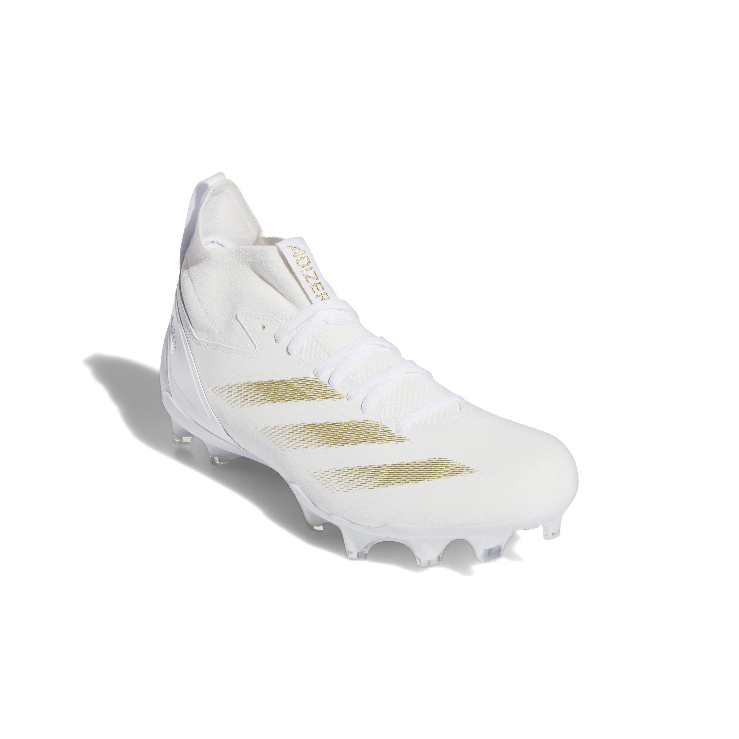 adidas Adizero Impact Ftwr White Gold Metallic Ftwr White Men s Football Cleat Hibbett