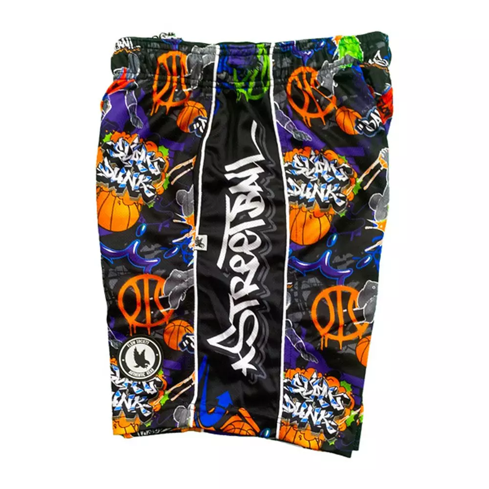 Flow Society Big Boys' Graffiti Streetball Shorts - Black - BLACK
