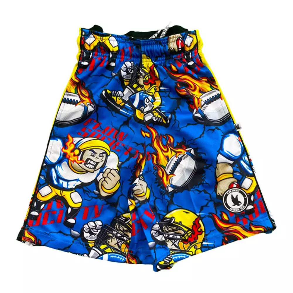 Flow Society Big Boys' Fire Zone Football Shorts - Blue - BLUE