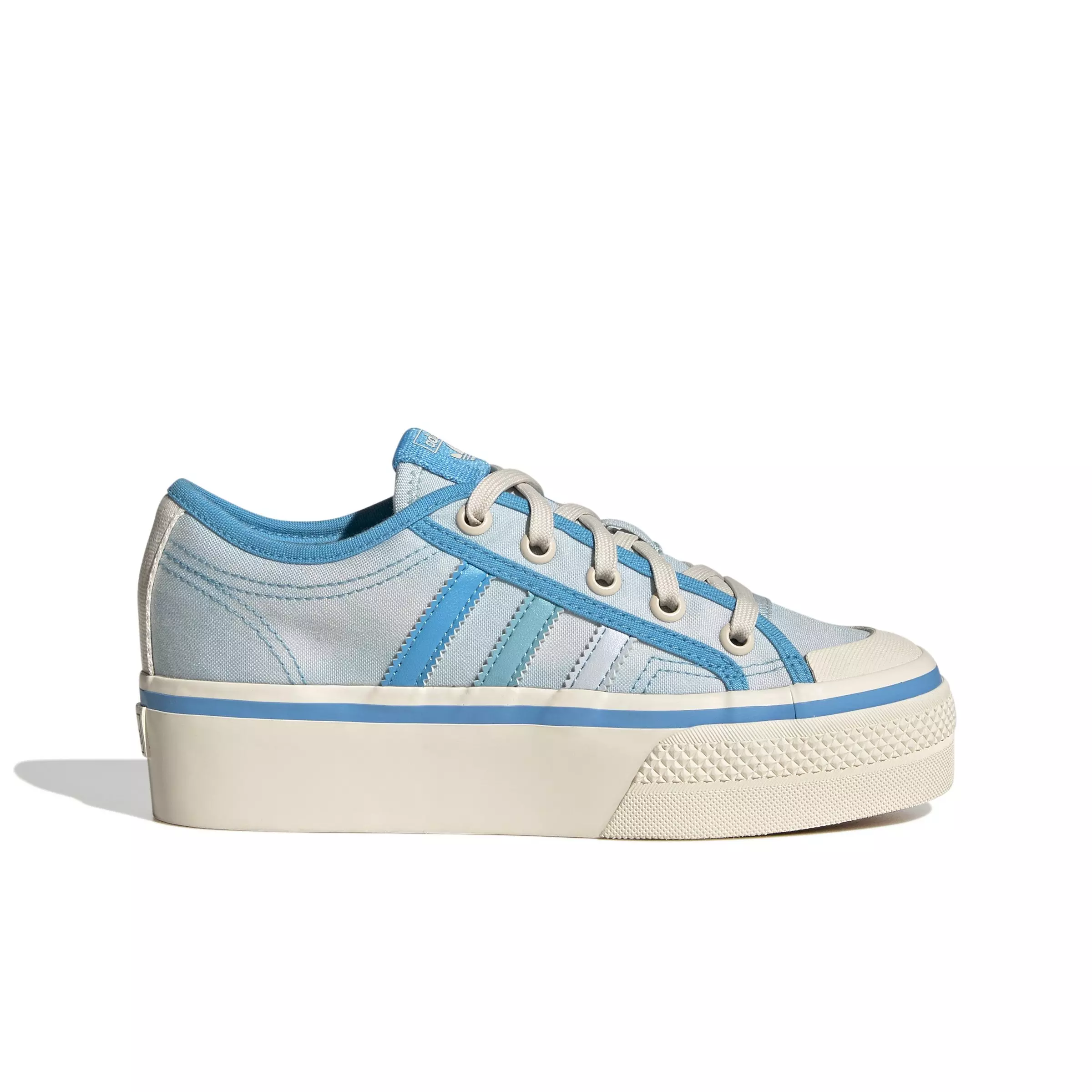 adidas Originals Nizza Platform "Almost Blue/Sky Rush/Chalk White" Grade School Girls' Shoe - BLUE