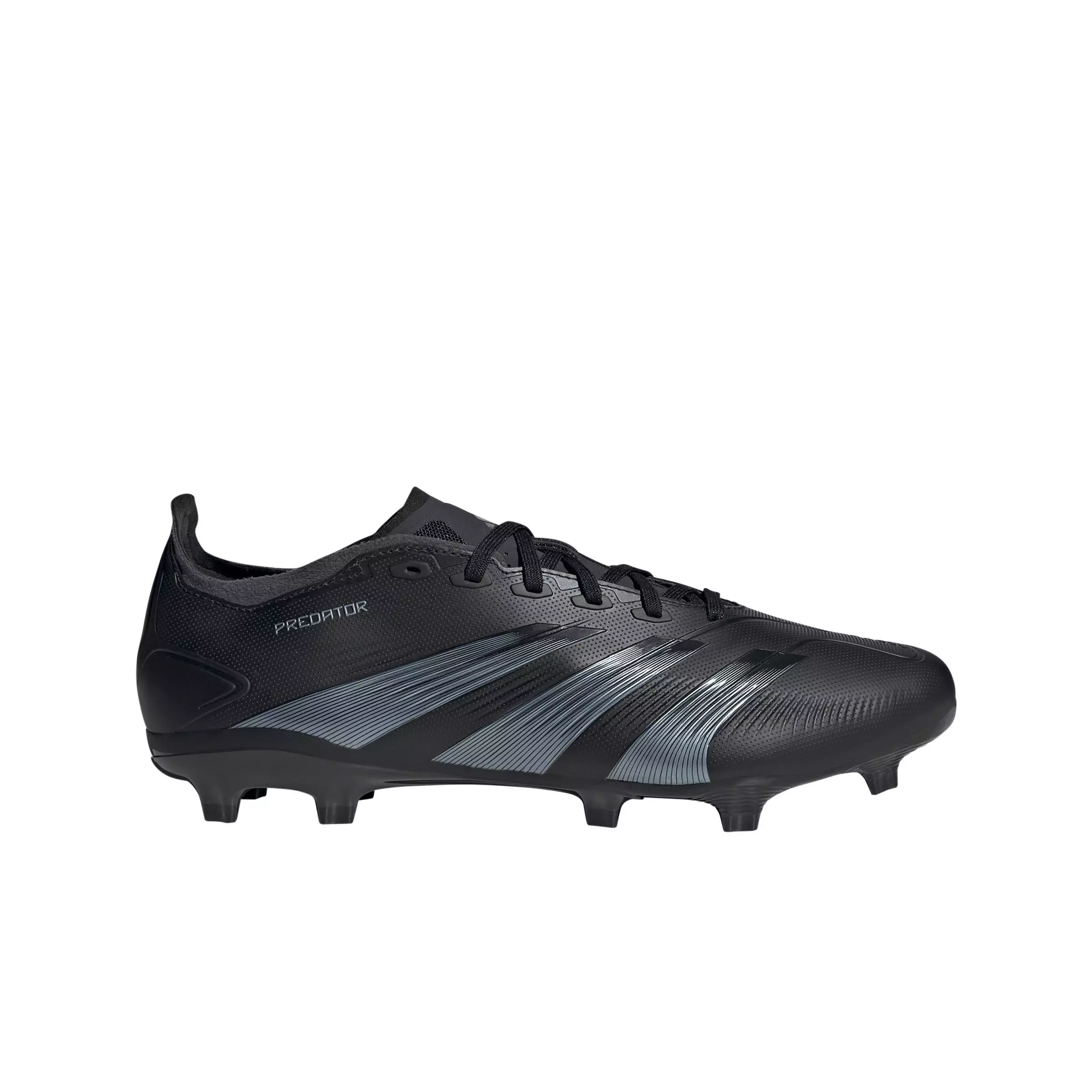 adidas Predator 24 League Low Firm Ground "Black/Carbon/Black" Grade School Kids' Soccer Cleat - BLACK/CARBON/BLACK