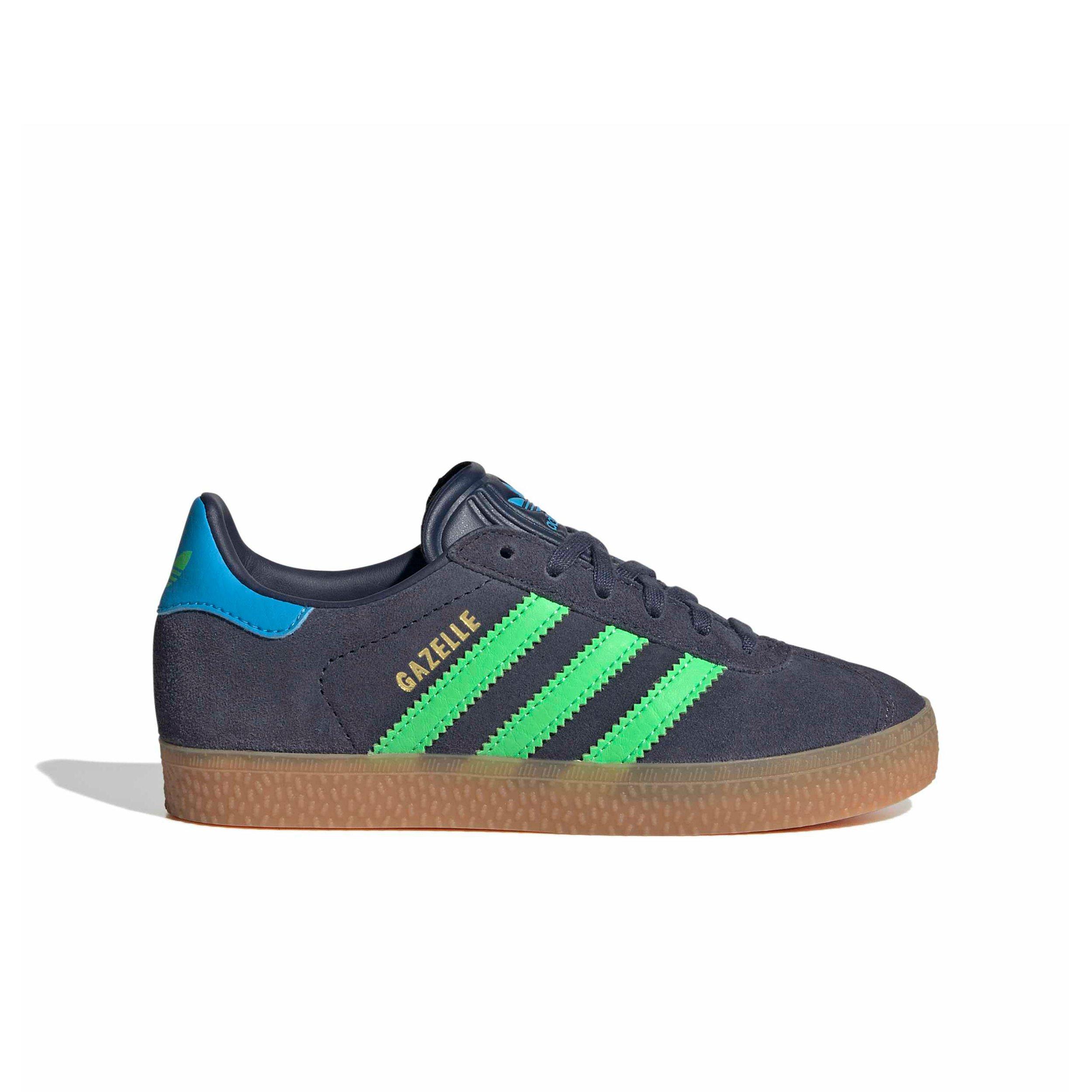 adidas Originals Gazelle "Shadow Navy/Screaming Green/Lucid Aquamarine" Preschool Boys' Shoe - NAVY/GREEN/AQUAMARINE Thumbnail View 1