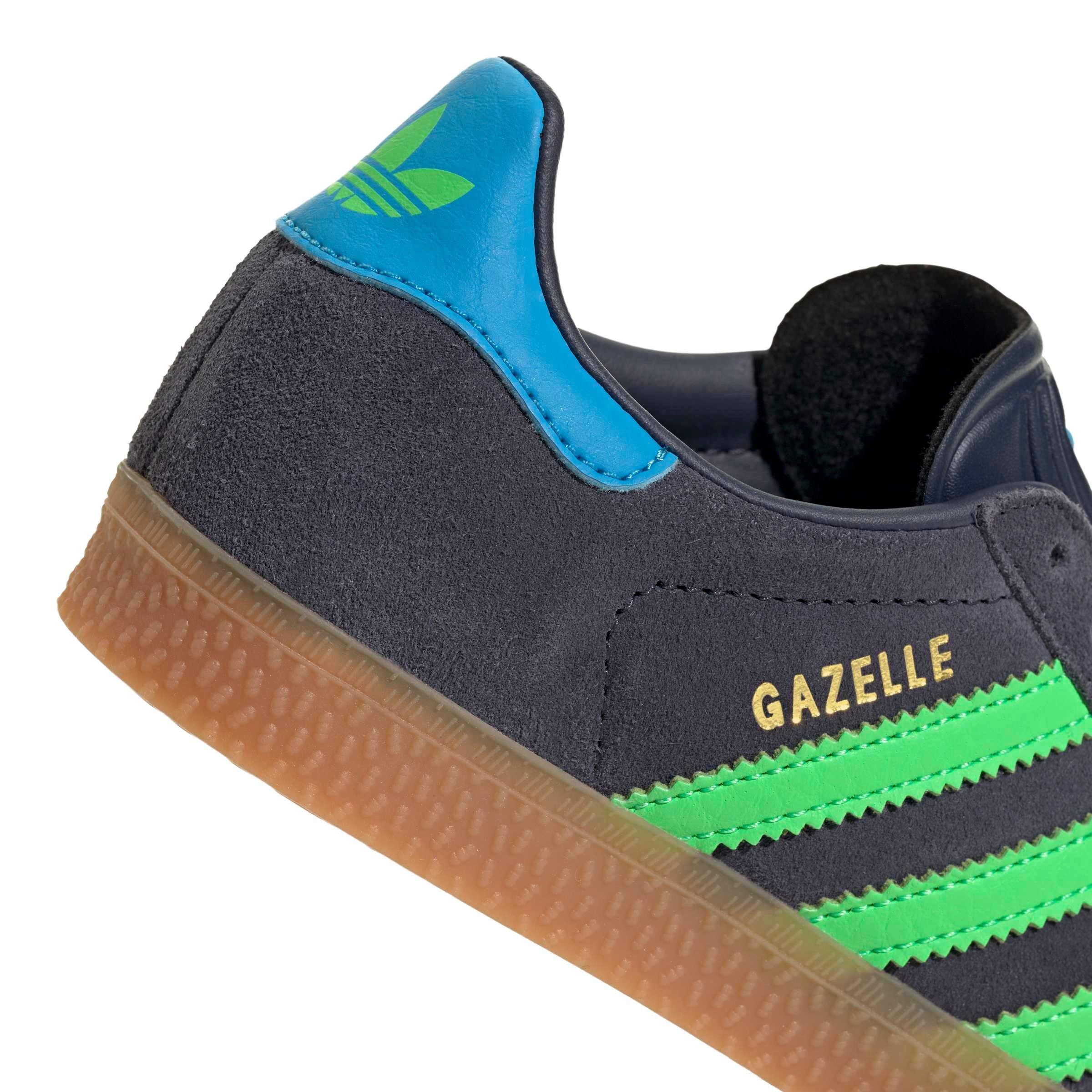adidas Originals Gazelle "Shadow Navy/Screaming Green/Lucid Aquamarine" Preschool Boys' Shoe - NAVY/GREEN/AQUAMARINE Thumbnail View 8