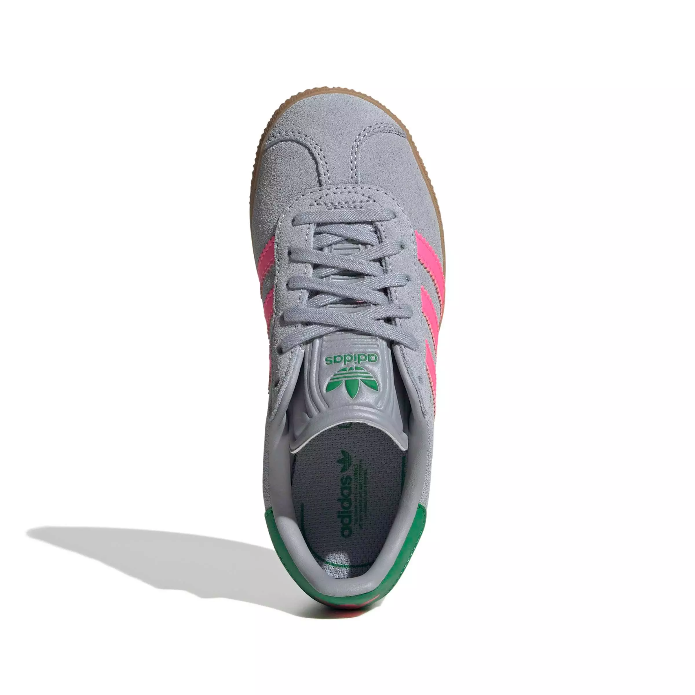 adidas Originals Gazelle "Halo Silver/Lucid Pink/Green" Preschool Girls' Shoe - SILVER/PINK/GREEN