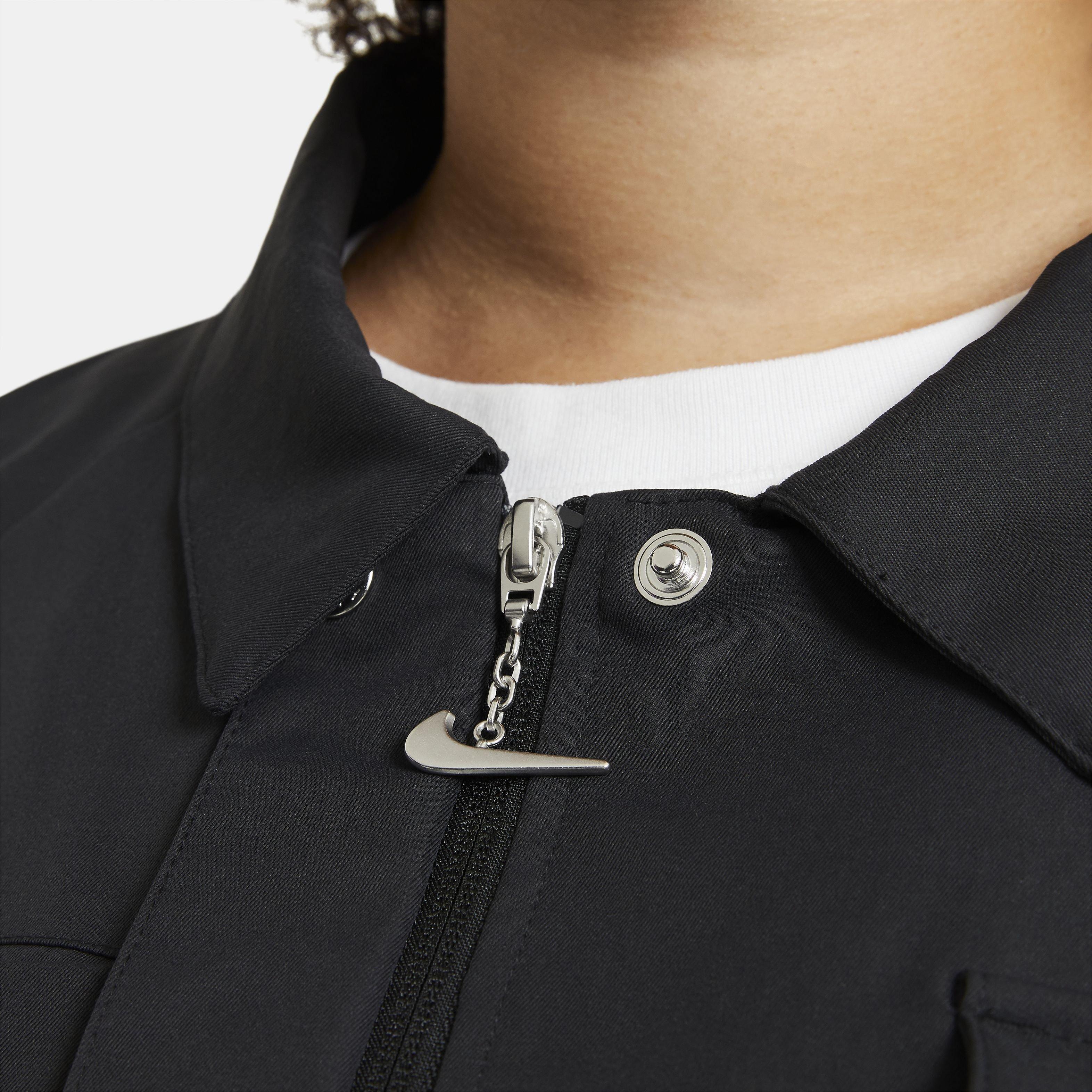 Nike Plus Swoosh woven utility jacket in black