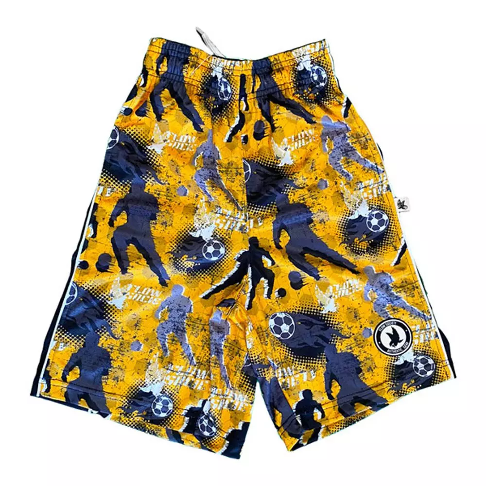 Flow Society Big Boys' Varsity Soccer Flow Shorts - Black/Gold - BLACK/GOLD