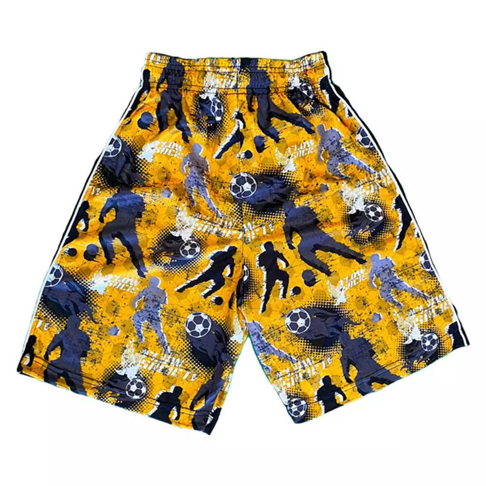Flow Society Big Boys' Varsity Soccer Flow Shorts -Black/Gold - BLACK/GOLD