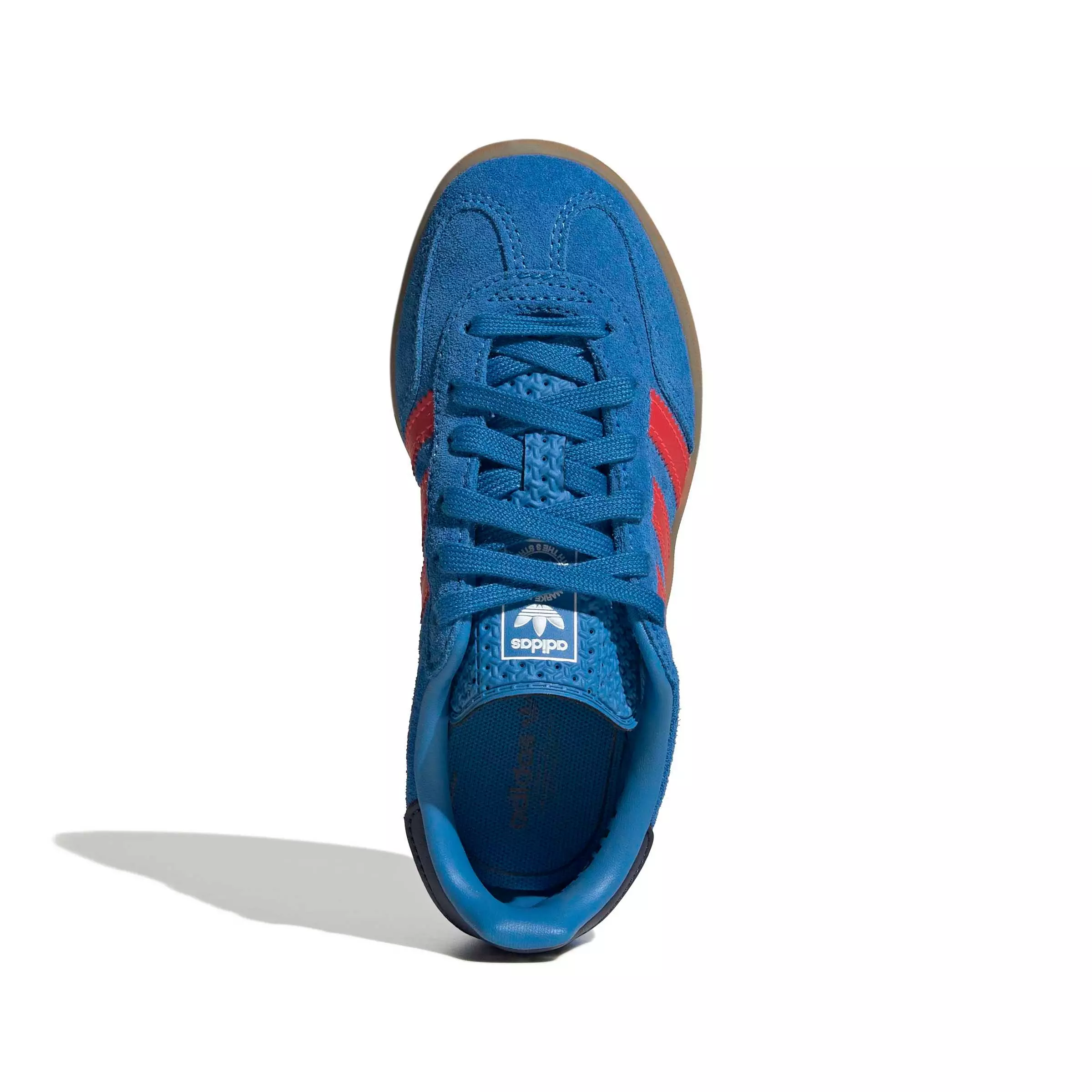 adidas Originals Gazelle Indoor "Lucid Ray Blue/Lucid Red/Gum 2" Preschool Boys' Shoe - BLUE/RED/GUM