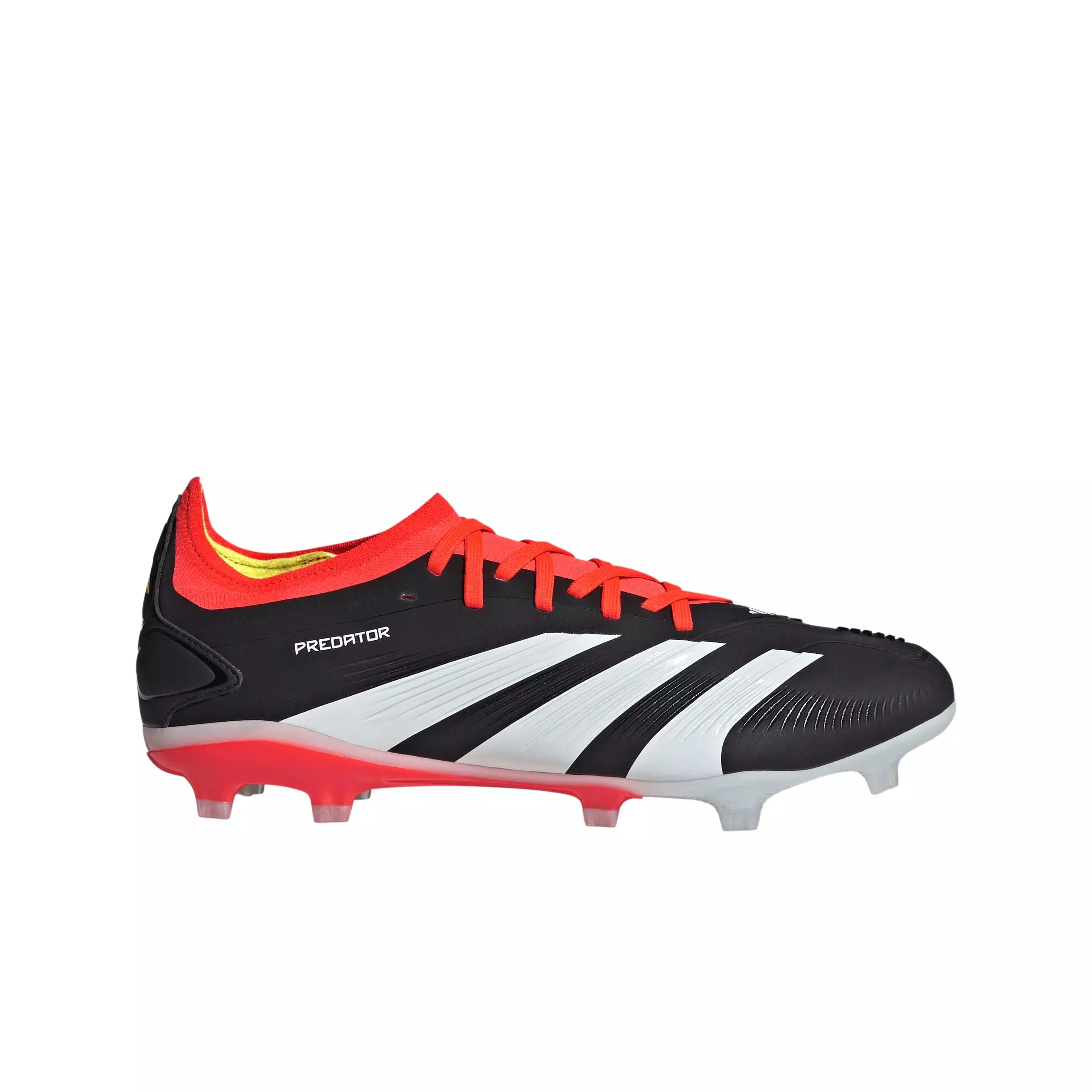 adidas Predator 24 Pro Firm Ground "Core Black/Ftwr White/Solar Red" Grade School Kids' Soccer Cleat - BLACK/WHITE/RED