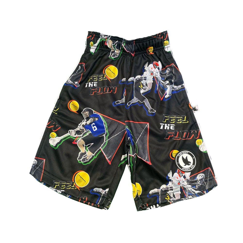 Flow Society Feel The Flow Lax Big Boys' Black Shorts