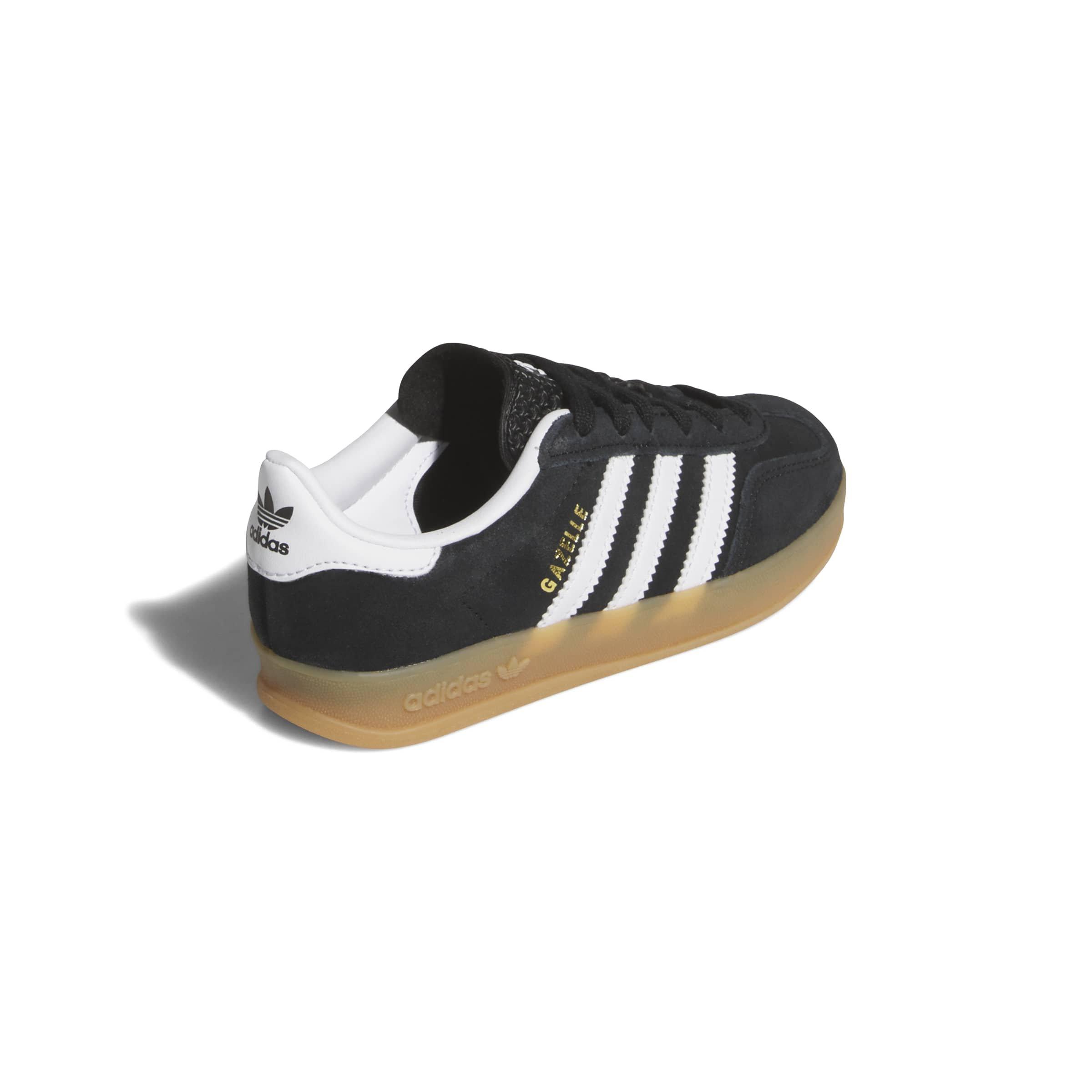 adidas Originals Gazelle Indoor "Core Black/Ftwr White/Gum 2" Preschool Boys' Shoe - BLACK/WHITE/GUM Thumbnail View 4