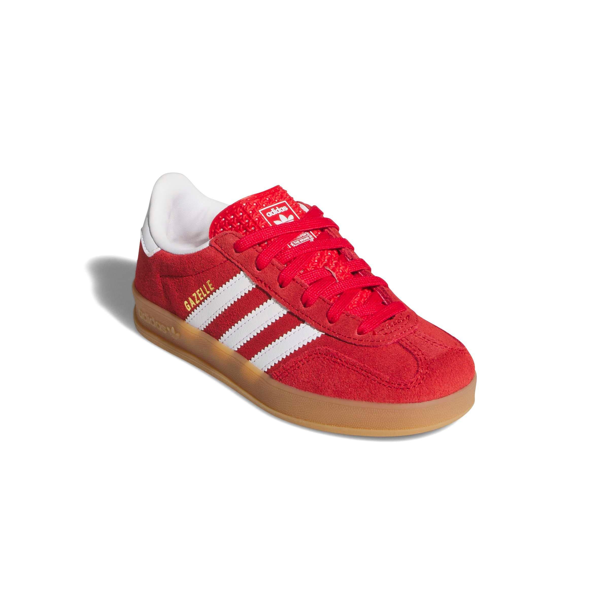 adidas Originals Gazelle Indoor "Better Scarlet/Ftwr White/Gum 2" Preschool Boys' Shoe - SCARLET/WHITE/GUM Thumbnail View 3