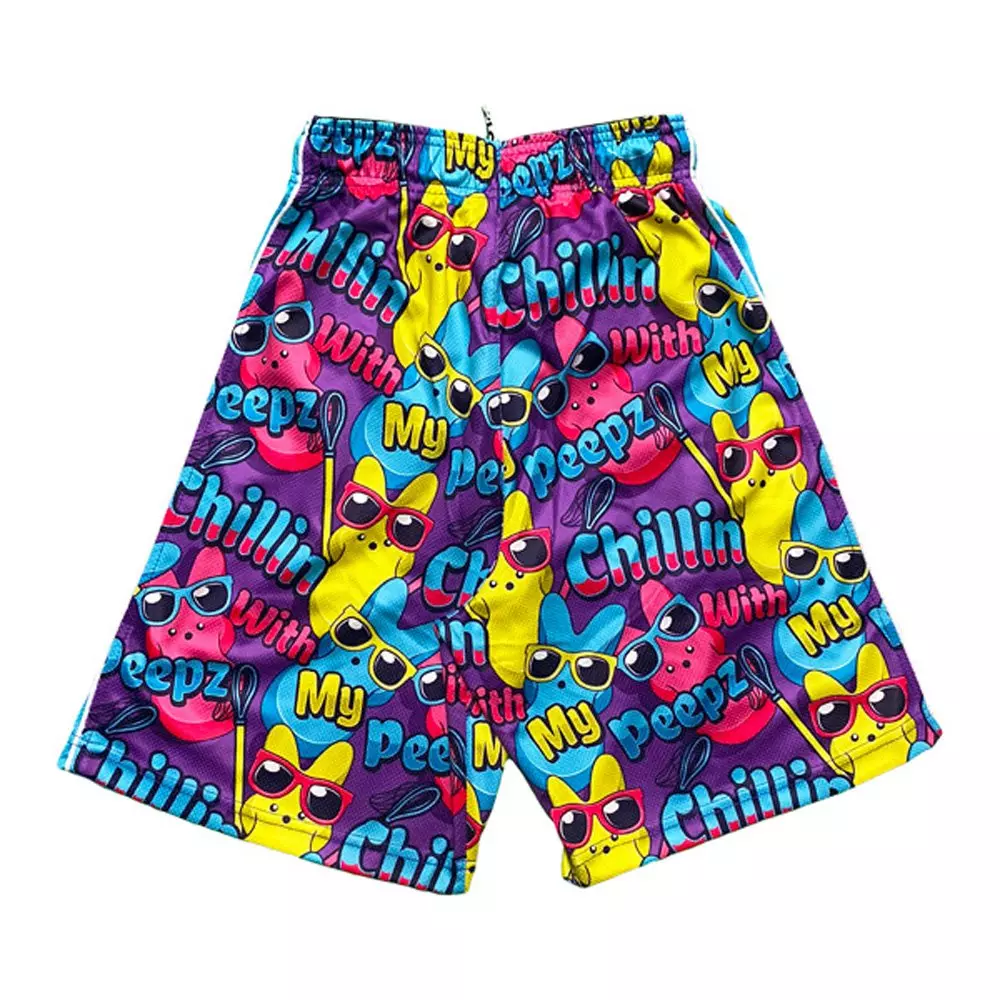 Flow Society Big Boys' Bunny Peepz Attack Shorts - Purple - PURPLE