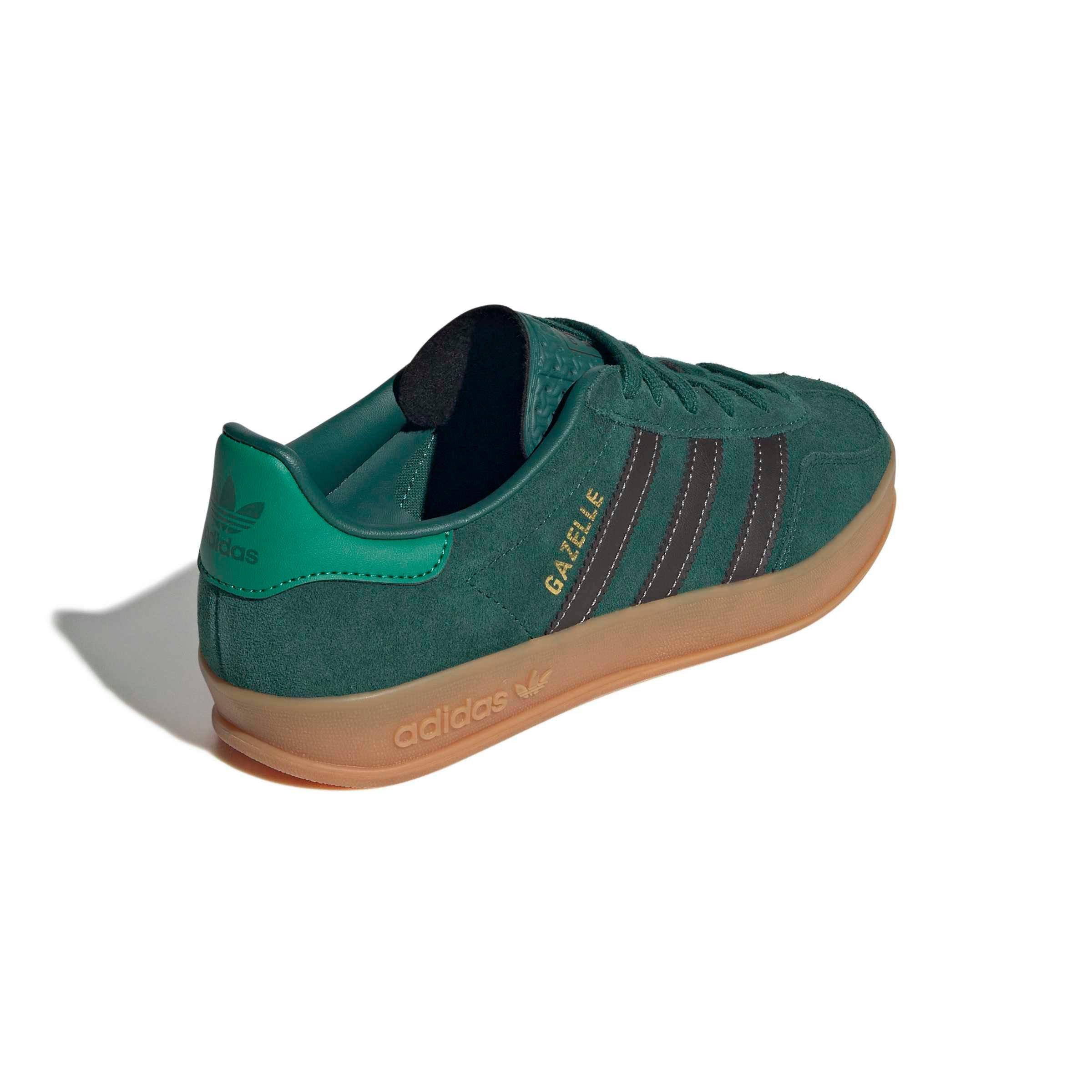 adidas Originals Gazelle Indoor "Collegiate Green/Aurora Coffee/Court Green" Grade School Boys' Shoe - GREEN/COFFEE/GREEN Thumbnail View 4