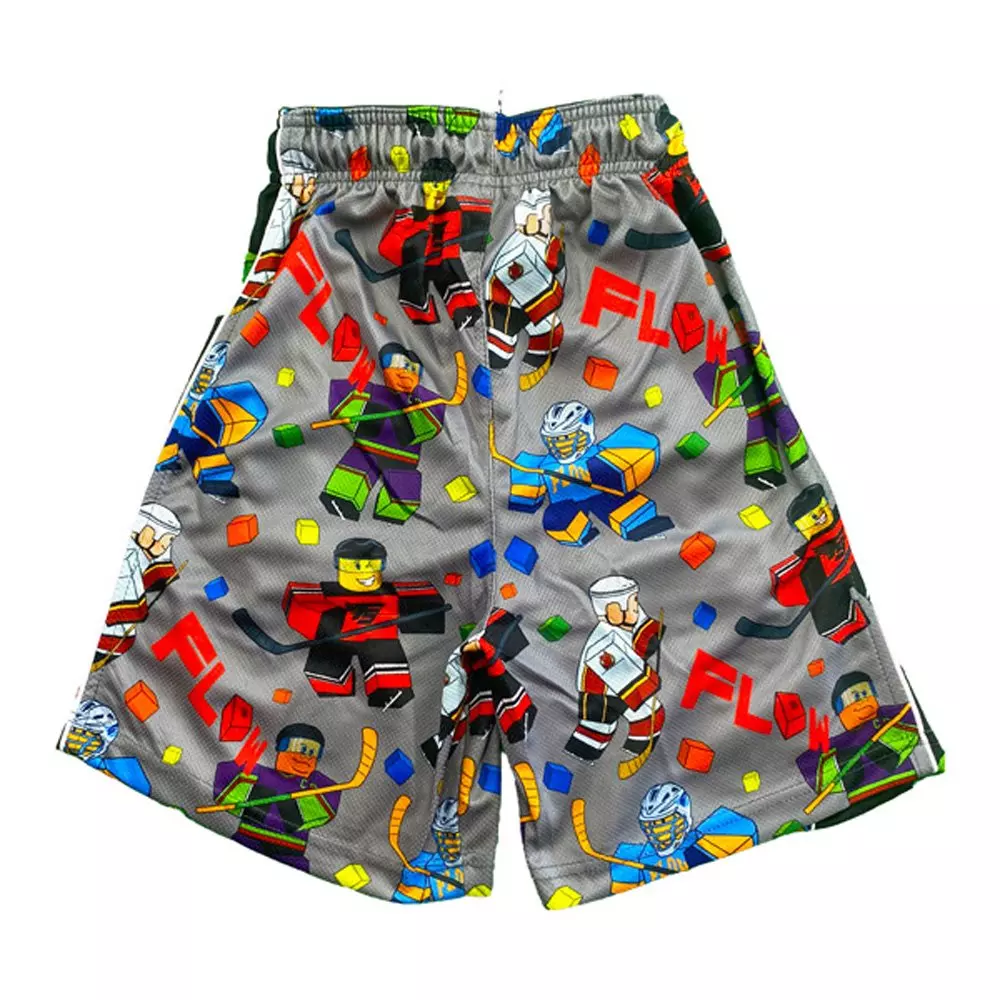 Flow Society Big Boys' Block Hockey Shorts - Grey - GREY