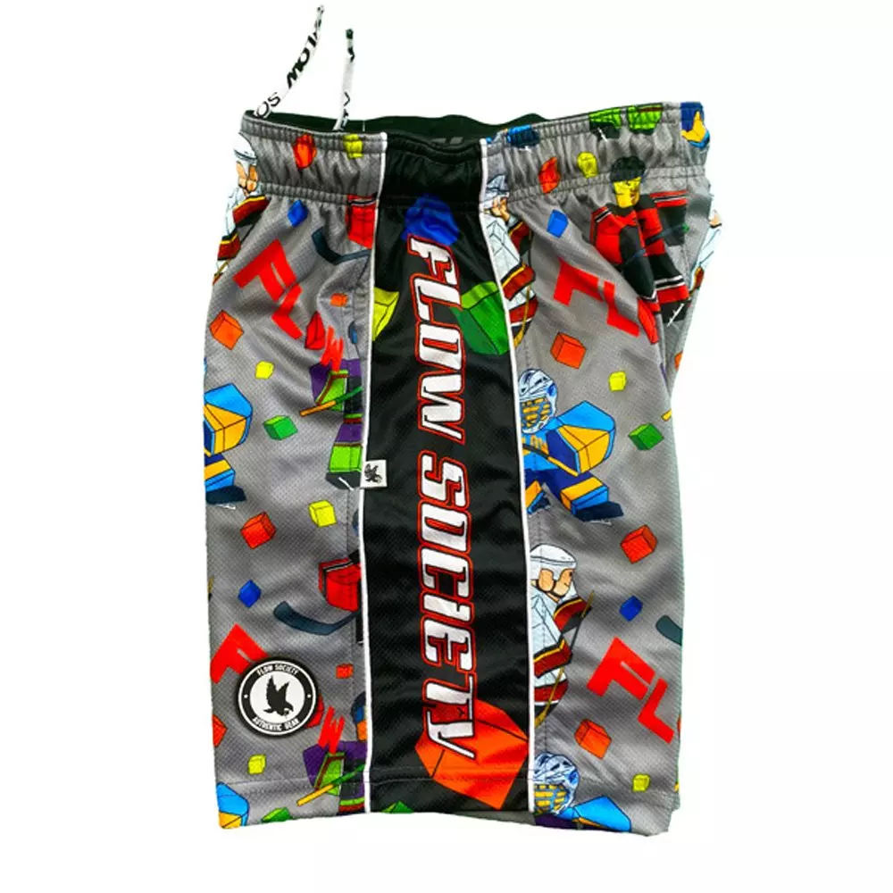 Flow Society Big Boys' Block Hockey Shorts -Grey - GREY