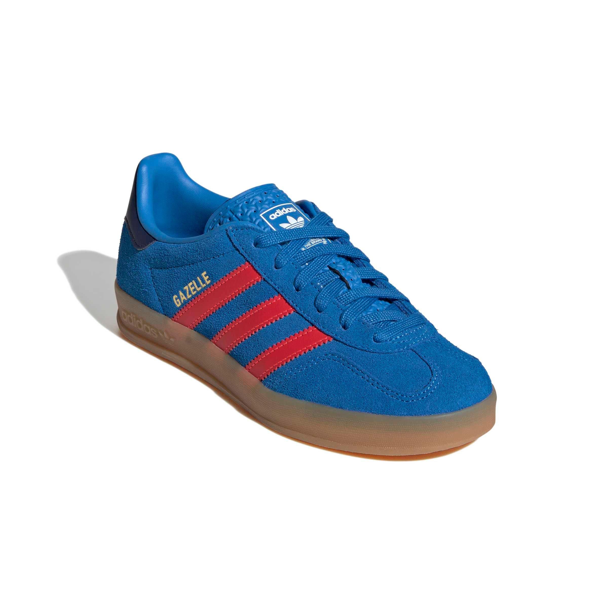 adidas Originals Gazelle Indoor "Lucid Ray Blue/Lucid Red/Gum 2" Grade School Boys' Shoe - BLUE/RED/GUM Thumbnail View 3