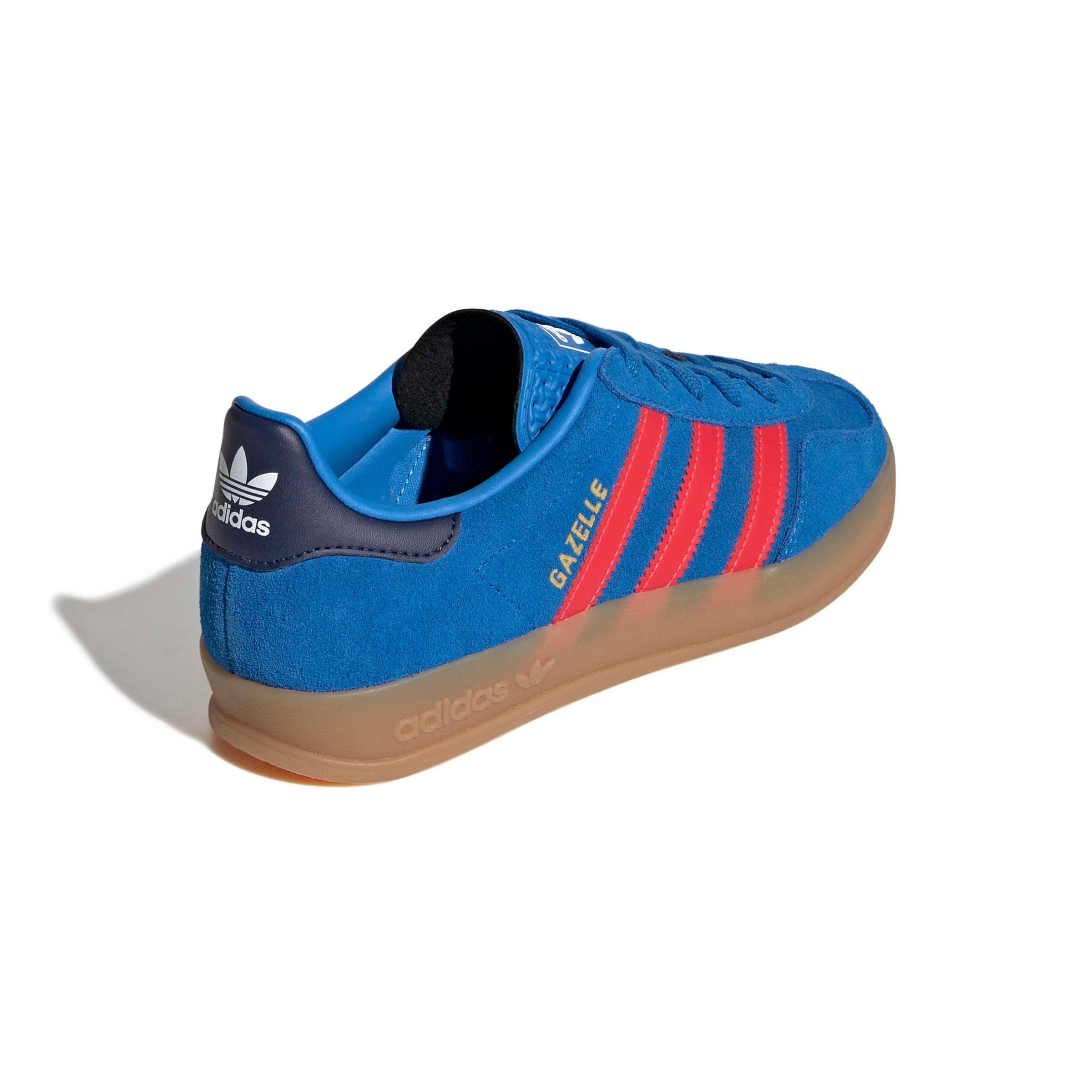 adidas Originals Gazelle Indoor "Lucid Ray Blue/Lucid Red/Gum 2" Grade School Boys' Shoe - BLUE/RED/GUM Thumbnail View 4