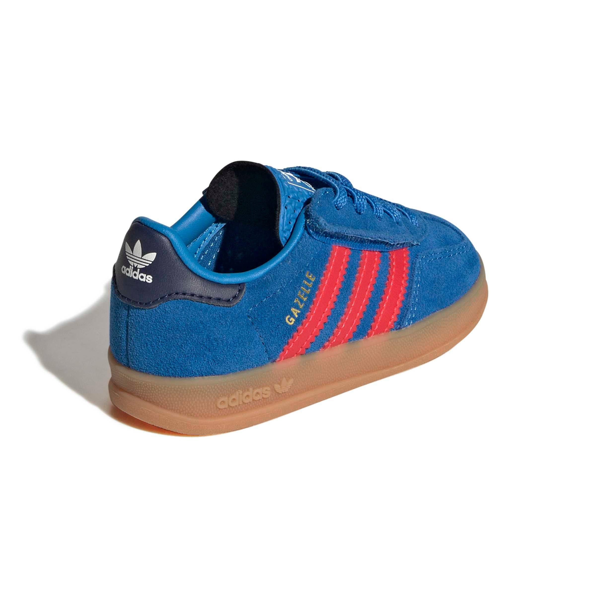 adidas Originals Gazelle Indoor CCEL "Lucid Ray Blue/Lucid Red/Gum 2" Infant Boys' Shoe - BLUE/RED/GUM Thumbnail View 4