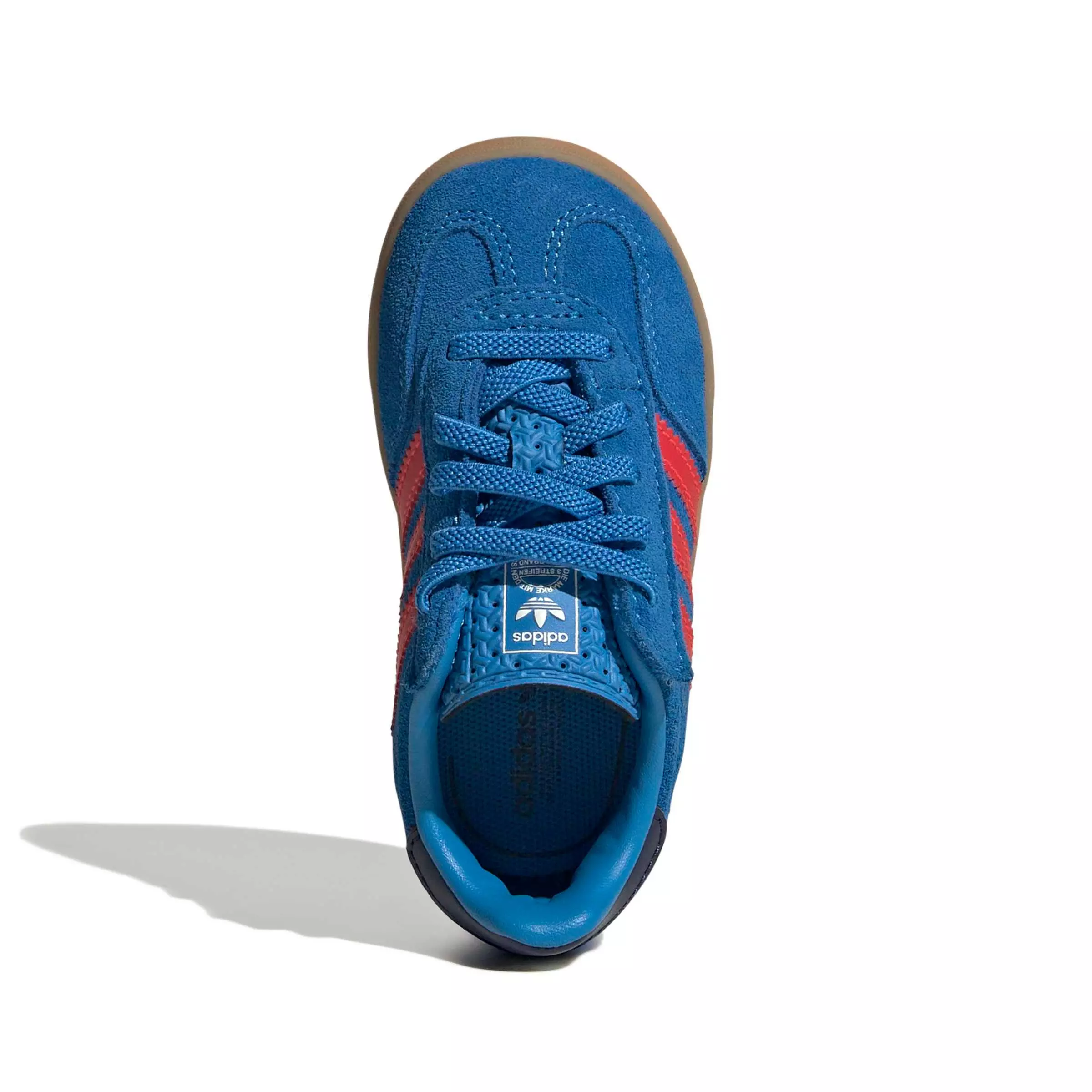 adidas Originals Gazelle Indoor CCEL "Lucid Ray Blue/Lucid Red/Gum 2" Infant Boys' Shoe - BLUE/RED/GUM