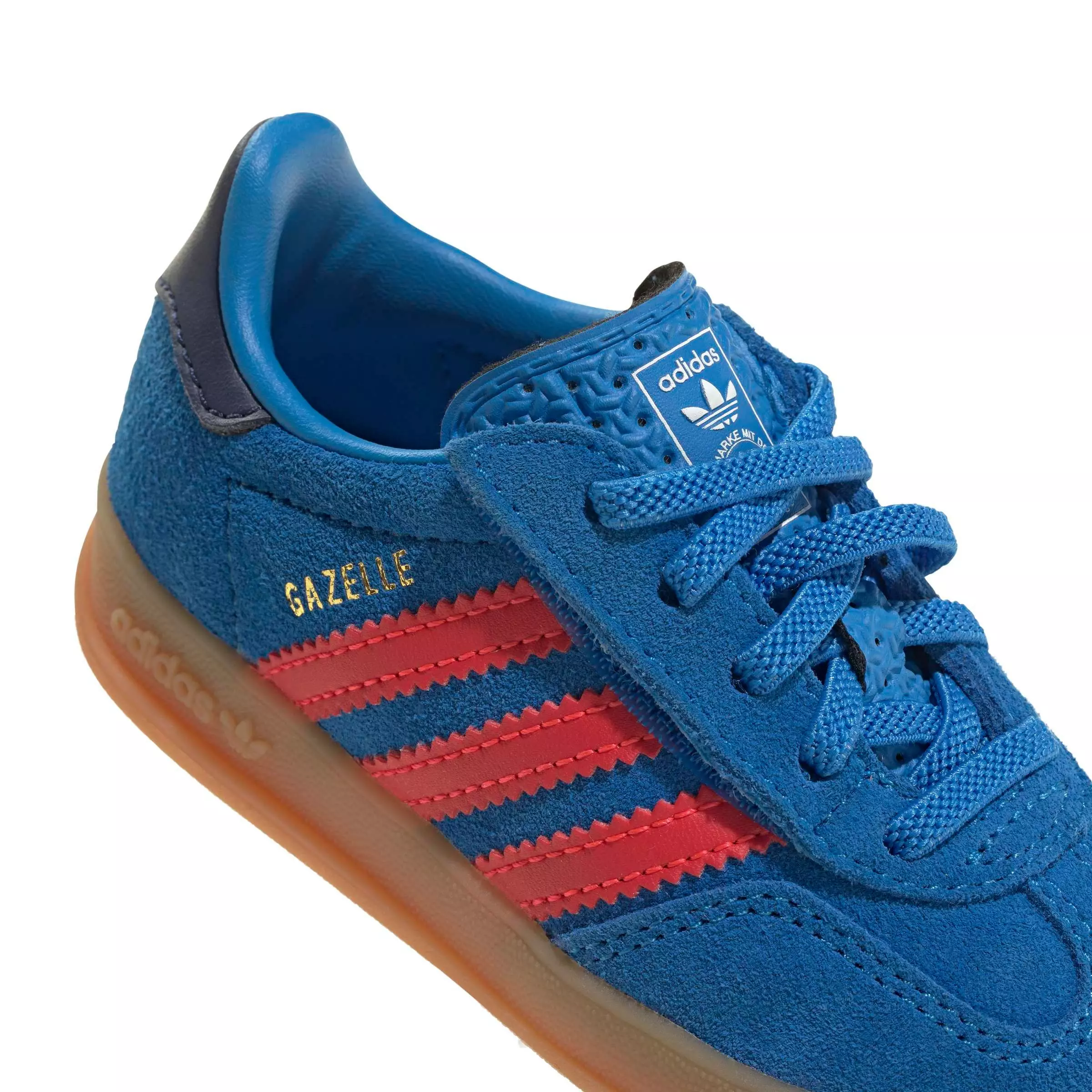 adidas Originals Gazelle Indoor CCEL "Lucid Ray Blue/Lucid Red/Gum 2" Infant Boys' Shoe - BLUE/RED/GUM