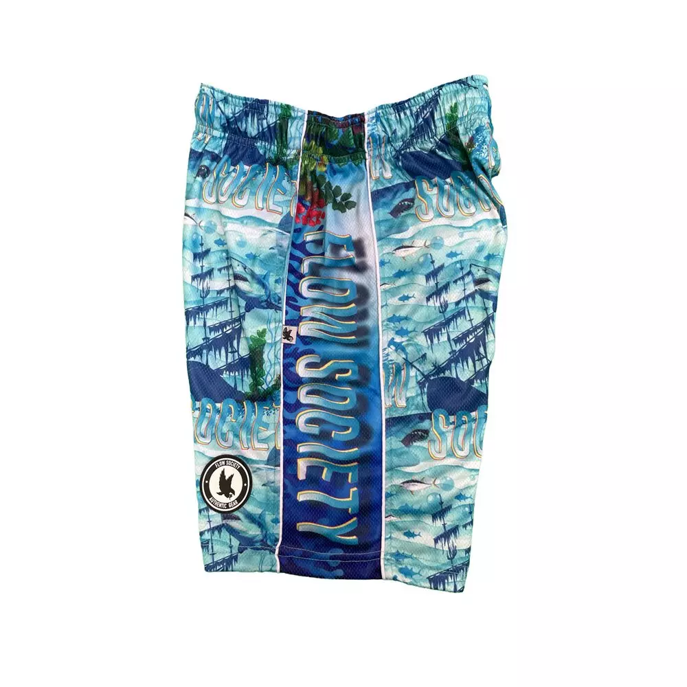 Flow Society Big Boys' Great White Shipwreck Shorts -Blue - BLUE