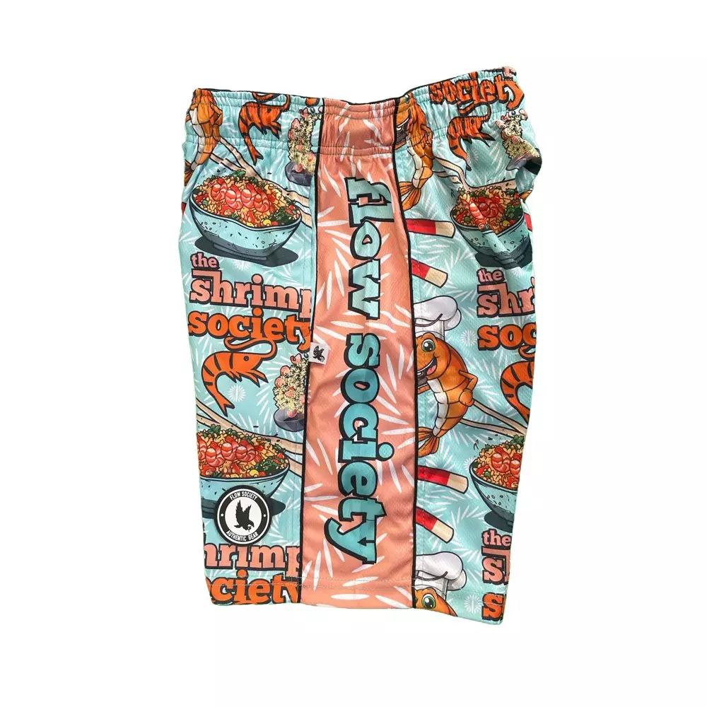 Flow Society Big Boys' Shrimp Fried Rice Society Shorts -Blue - BLUE