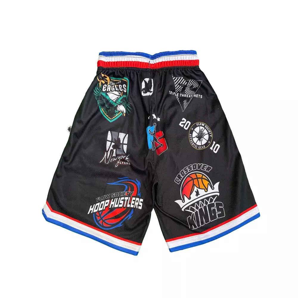 Flow Society Big Boys' Flogos Basketball Shorts -Black - BLACK