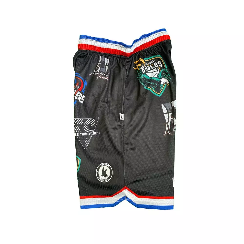 Flow Society Big Boys' Flogos Basketball Shorts -Black - BLACK
