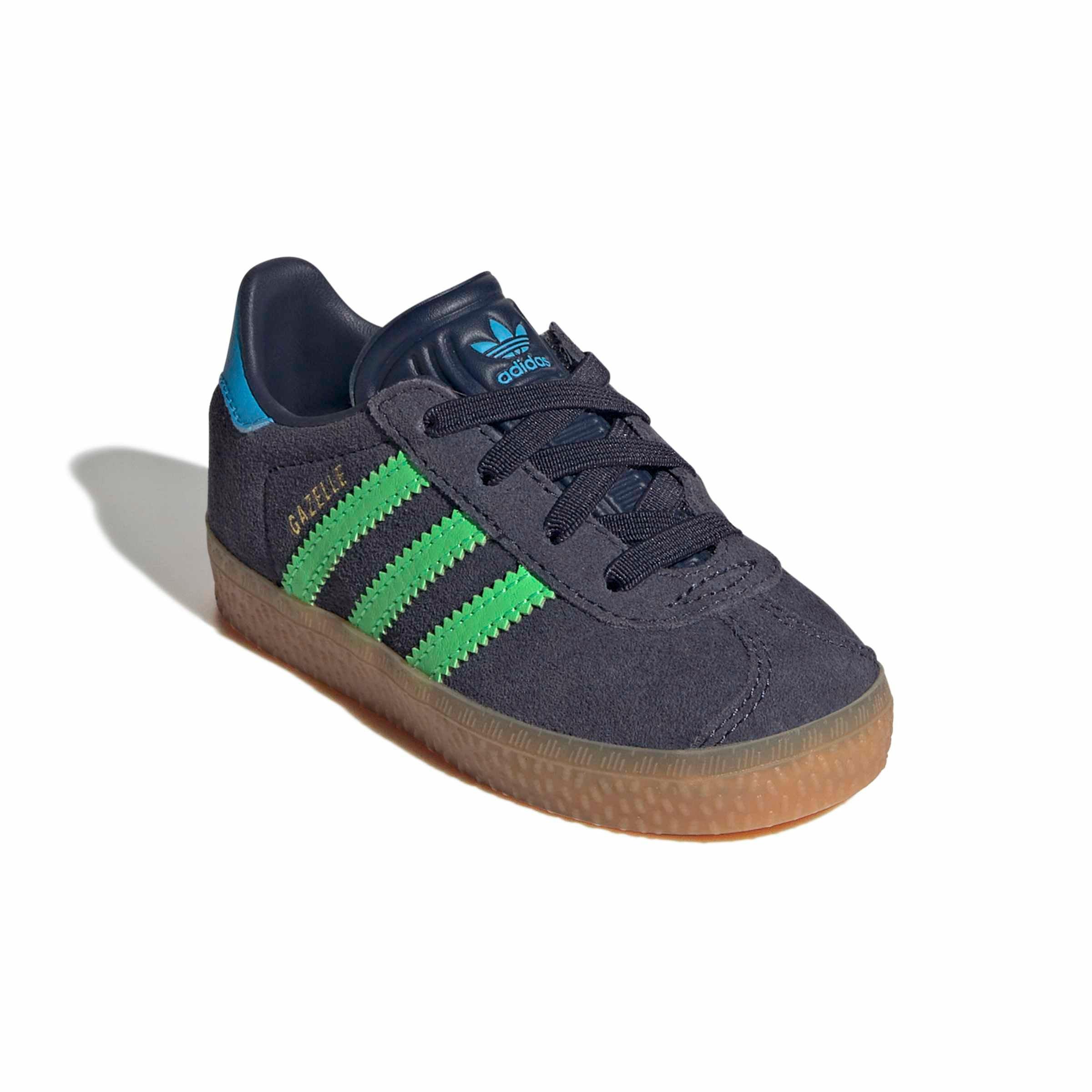 adidas Originals Gazelle Indoor CCEL "Shadow Navy/Screaming Green/Aquamarine" Infant Boys' Shoe - NAVY/GREEN/AQUAMARINE Thumbnail View 3