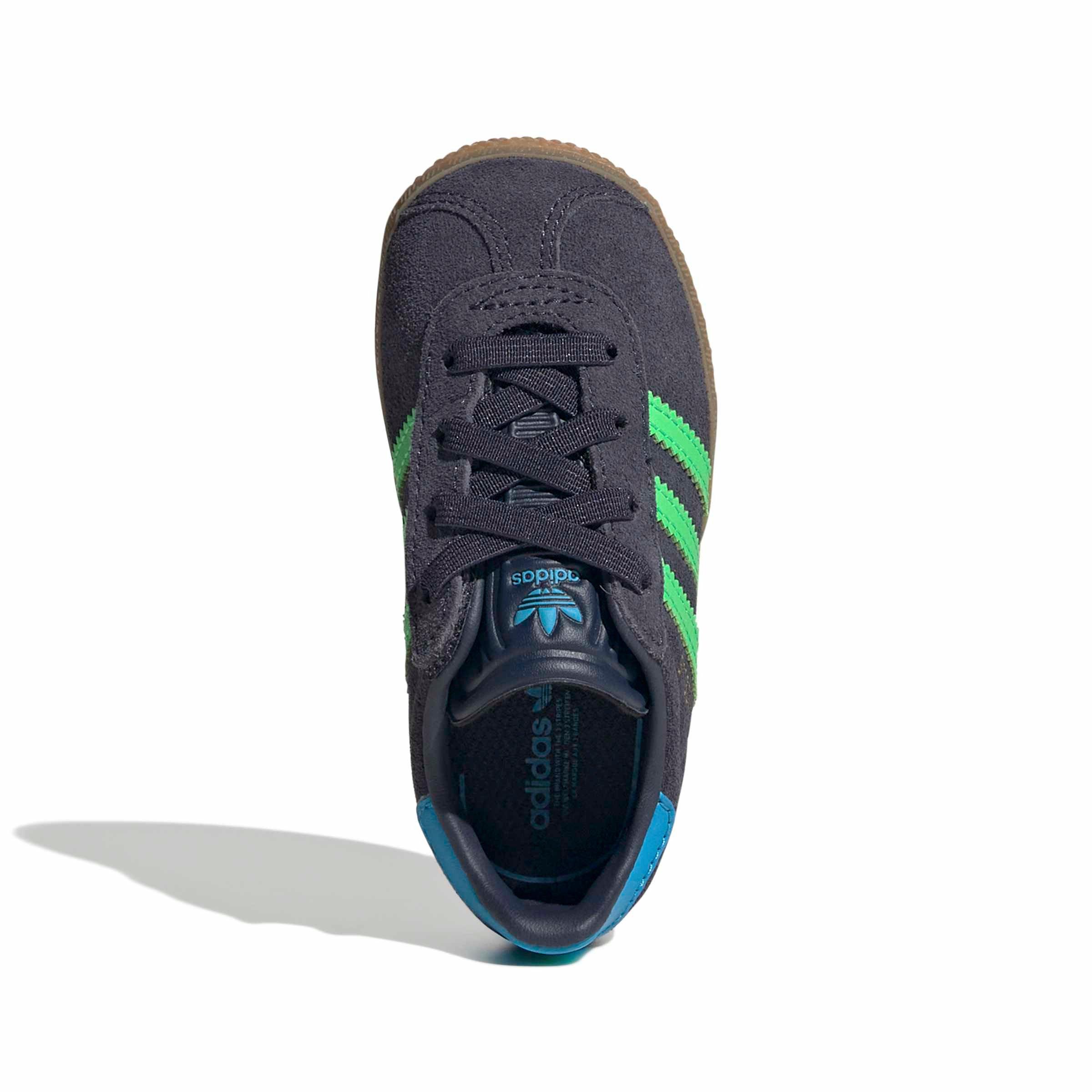 adidas Originals Gazelle Indoor CCEL "Shadow Navy/Screaming Green/Aquamarine" Infant Boys' Shoe - NAVY/GREEN/AQUAMARINE Thumbnail View 5