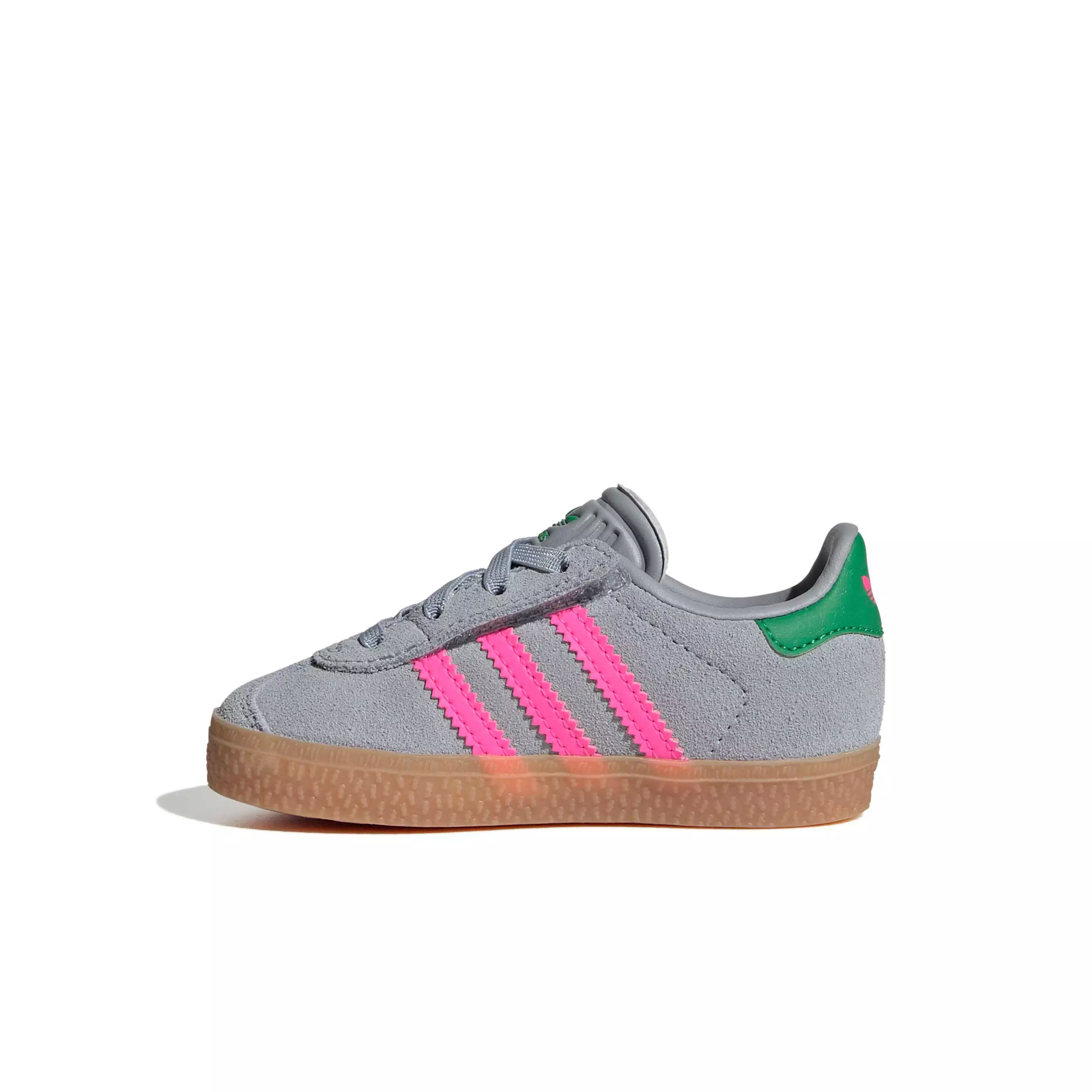 adidas Originals Gazelle Indoor CCEL "Halo Silver/Lucid Pink/Green" Infant Girls' Shoe - SILVER/PINK/GREEN