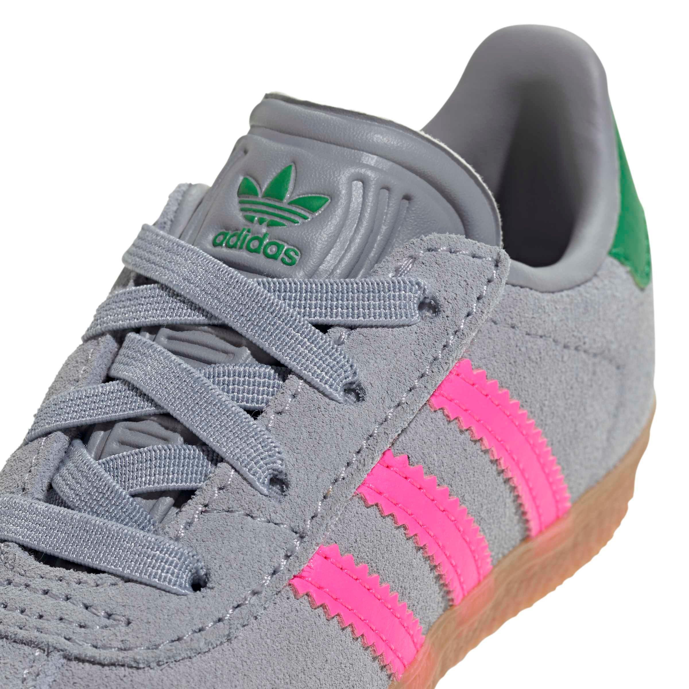adidas Originals Gazelle Indoor CCEL "Halo Silver/Lucid Pink/Green" Infant Girls' Shoe - SILVER/PINK/GREEN Thumbnail View 8