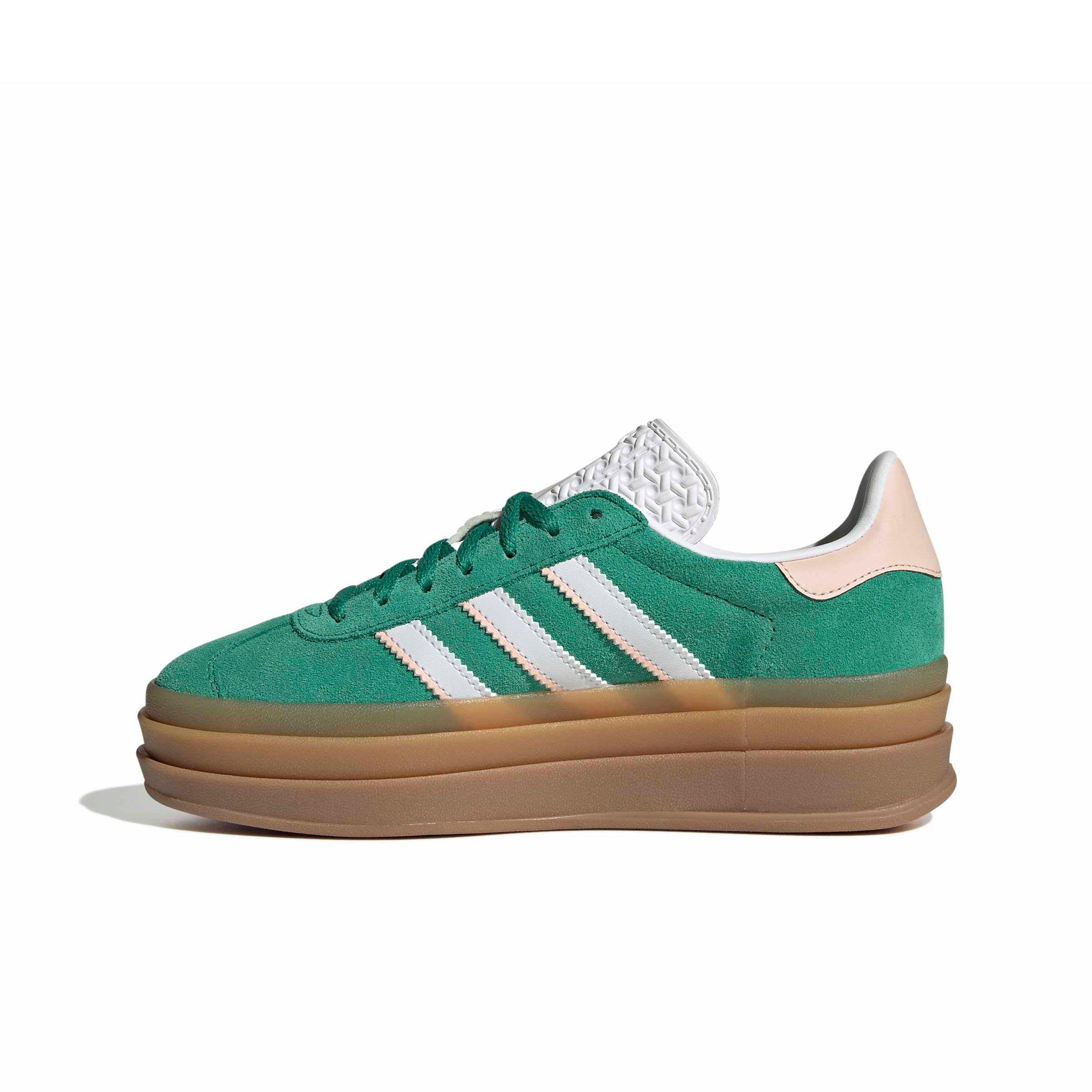 adidas Originals Gazelle Bold "Bold Green/Ftwr White/Gold Metallic" Grade School Girls' Shoe - GREEN/WHITE/GOLD Thumbnail View 2