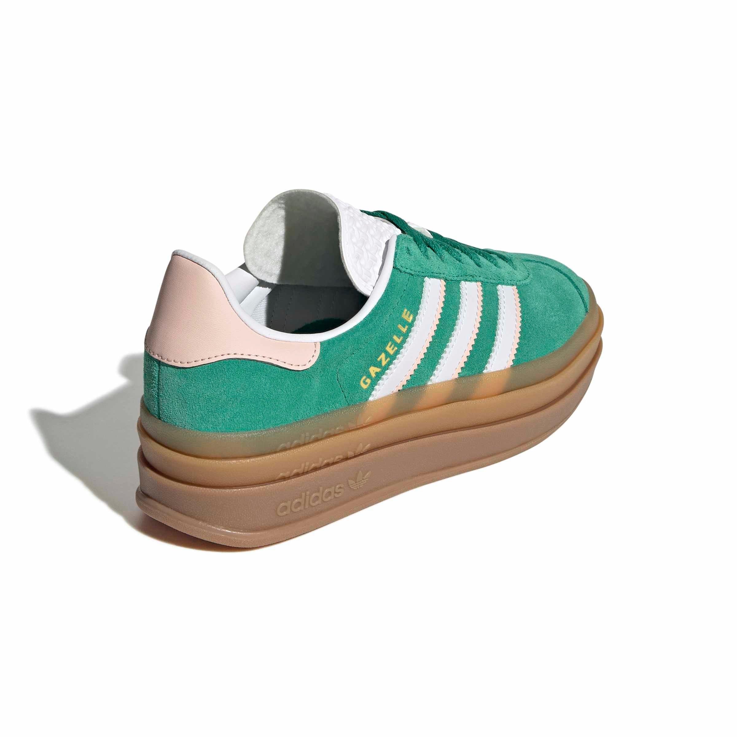 adidas Originals Gazelle Bold "Bold Green/Ftwr White/Gold Metallic" Grade School Girls' Shoe - GREEN/WHITE/GOLD Thumbnail View 4