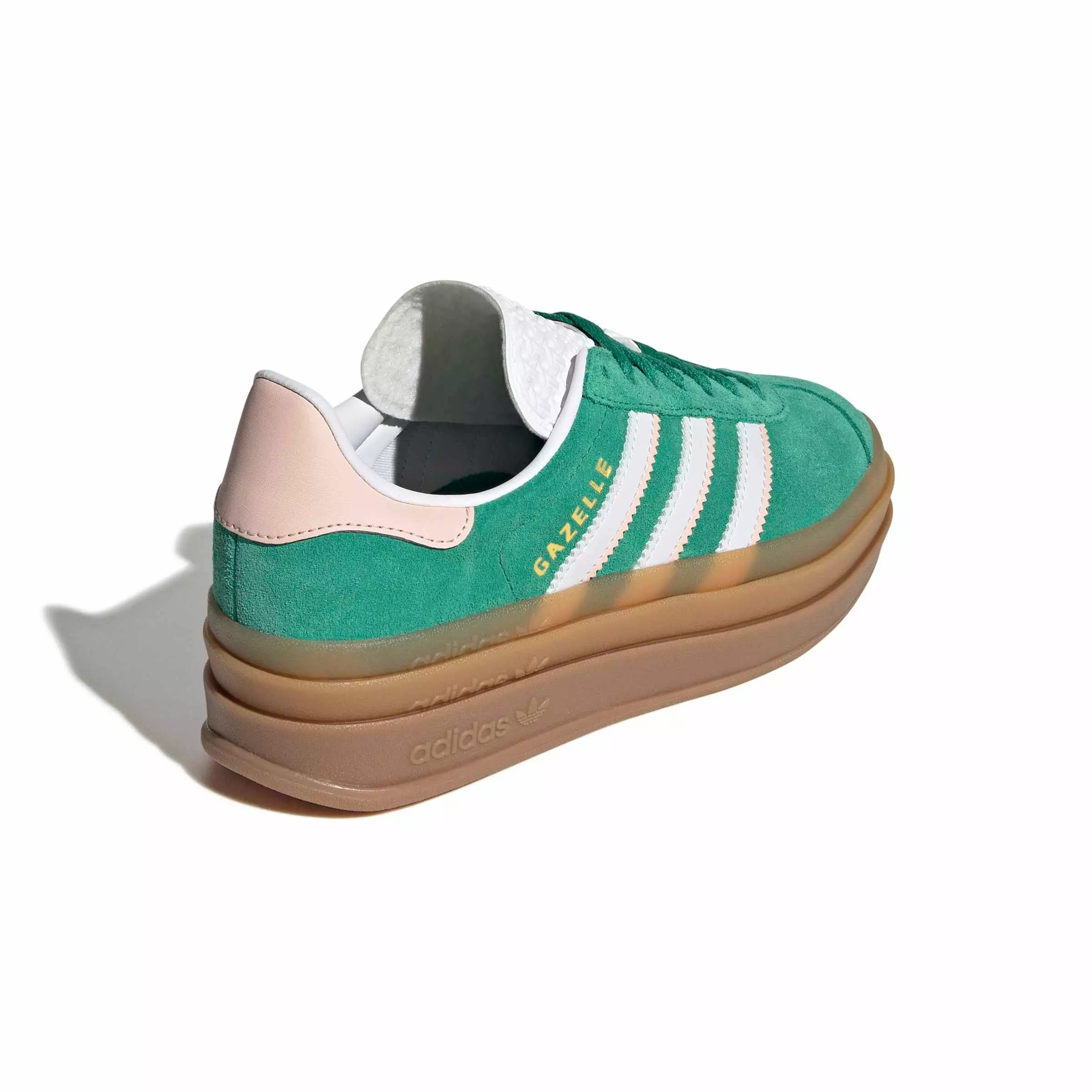 adidas Originals Gazelle Bold "Bold Green/Ftwr White/Gold Metallic" Grade School Girls' Shoe - GREEN/WHITE/GOLD