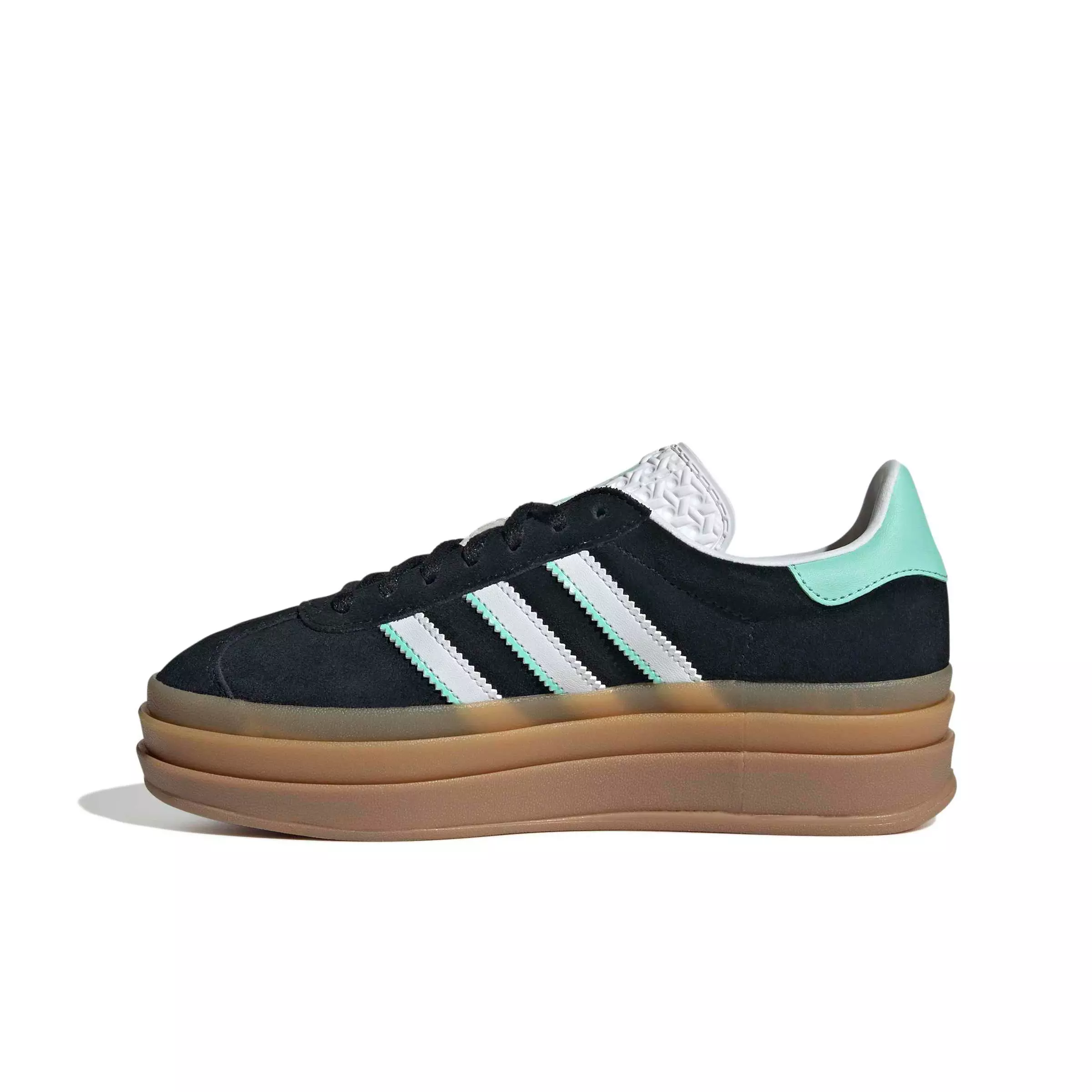 adidas Originals Gazelle Bold "Core Black/Ftwr White/Gum 1" Grade School Girls' Shoe - BLACK/WHITE/GUM